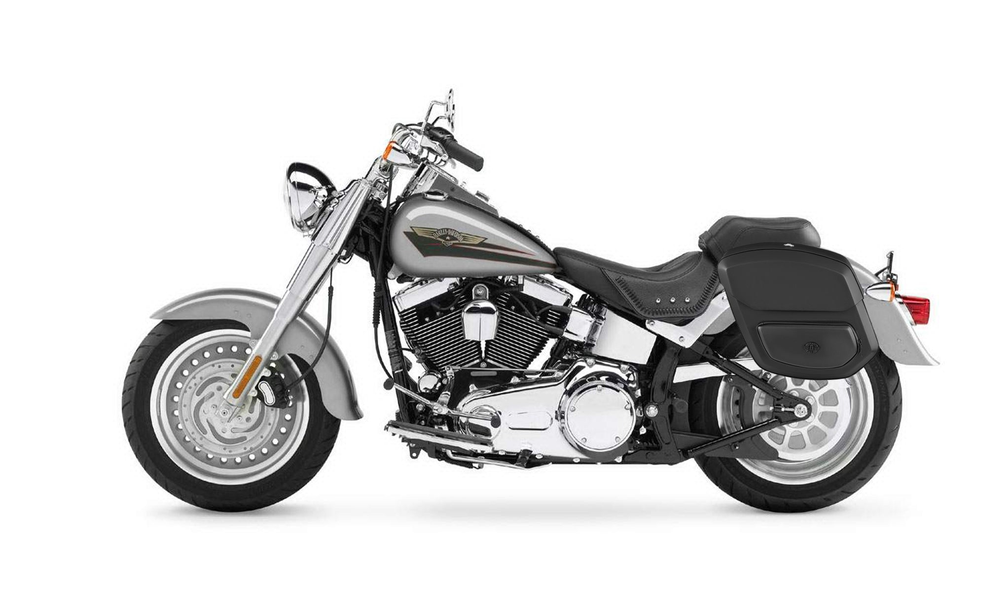 20L - Ironclad Quick Mount Medium Hard Solo Saddlebag (Left Only) for Harley Softail Fat Boy FLSTF/I Bag on Bike @expand