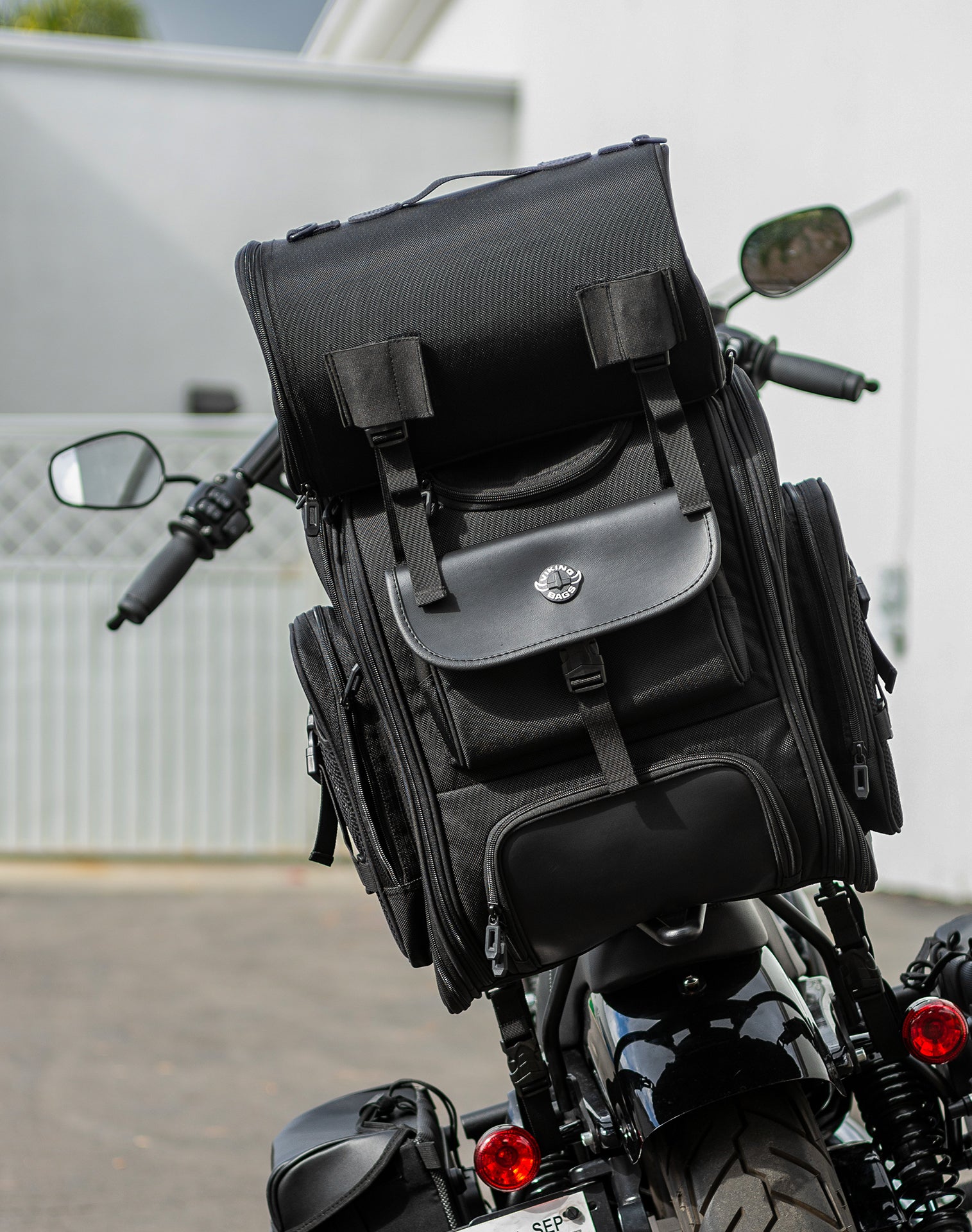 52L - Dwarf XL Motorcycle Sissy Bar Bag for Harley Davidson