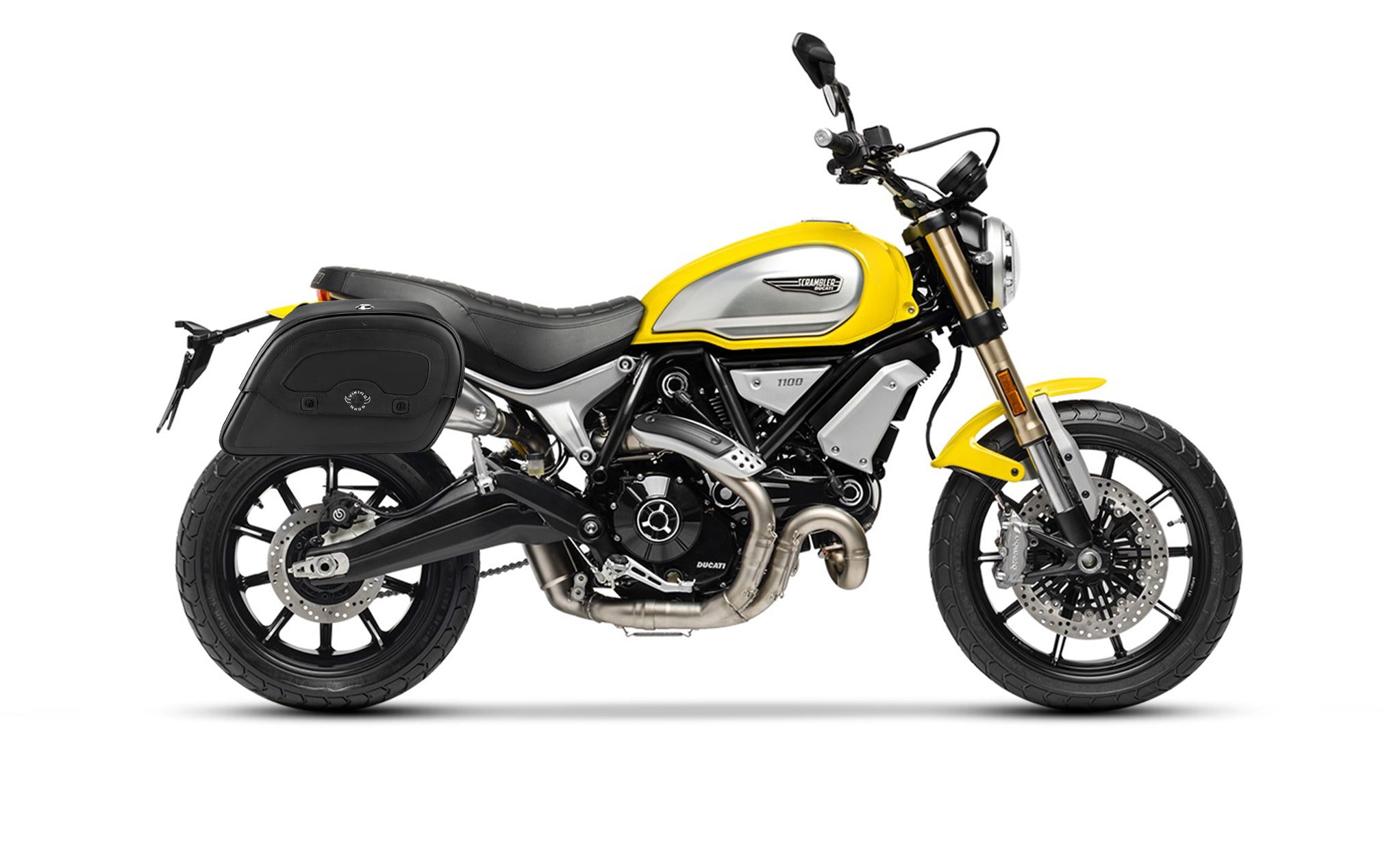 28L - Warrior Medium Quick-Mount Ducati Scrambler 1100/Special/Sport Motorcycle Saddlebags @expand