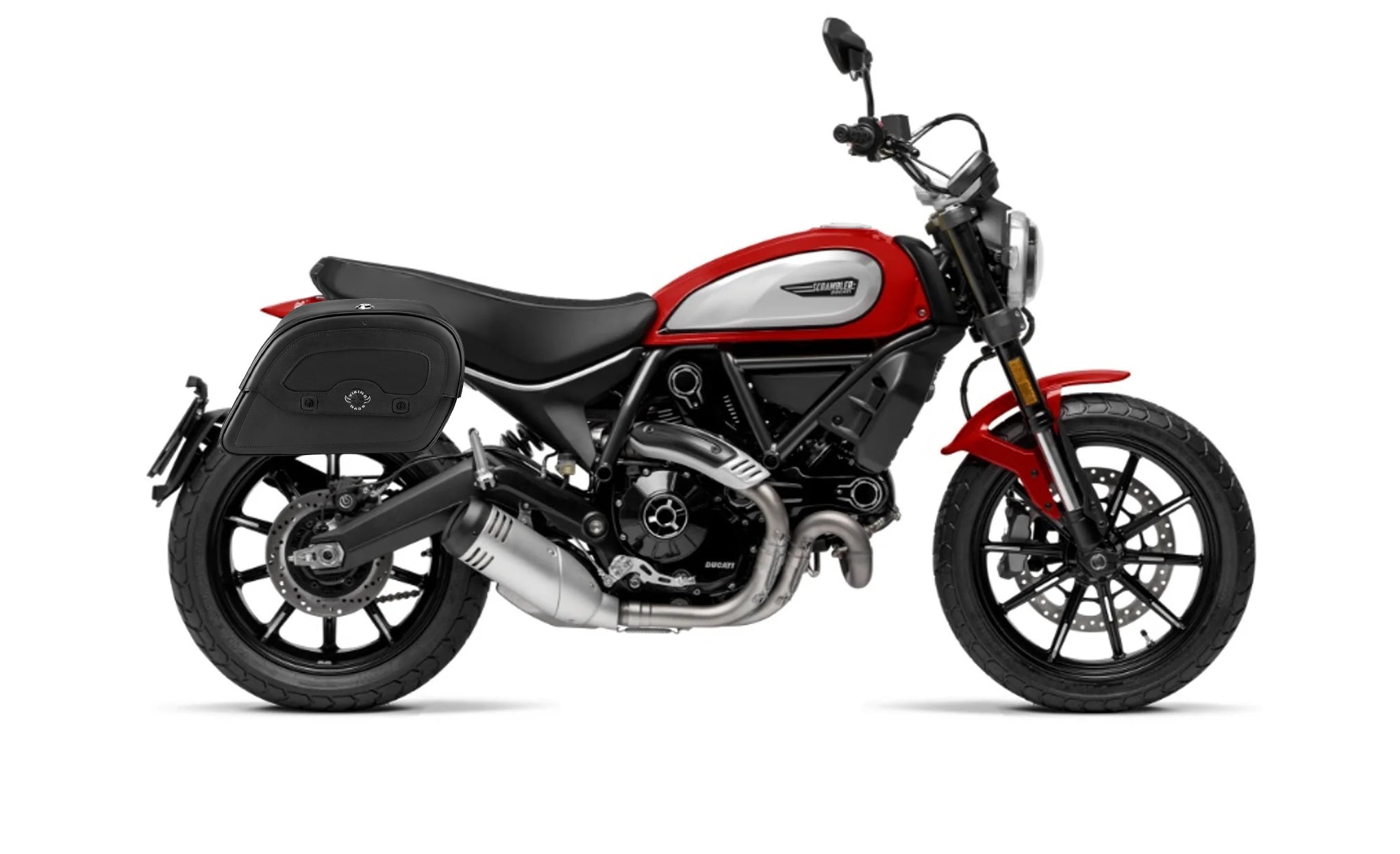 28L - Warrior Medium Quick-Mount Ducati Scrambler (2014-17) Motorcycle Saddlebags @expand