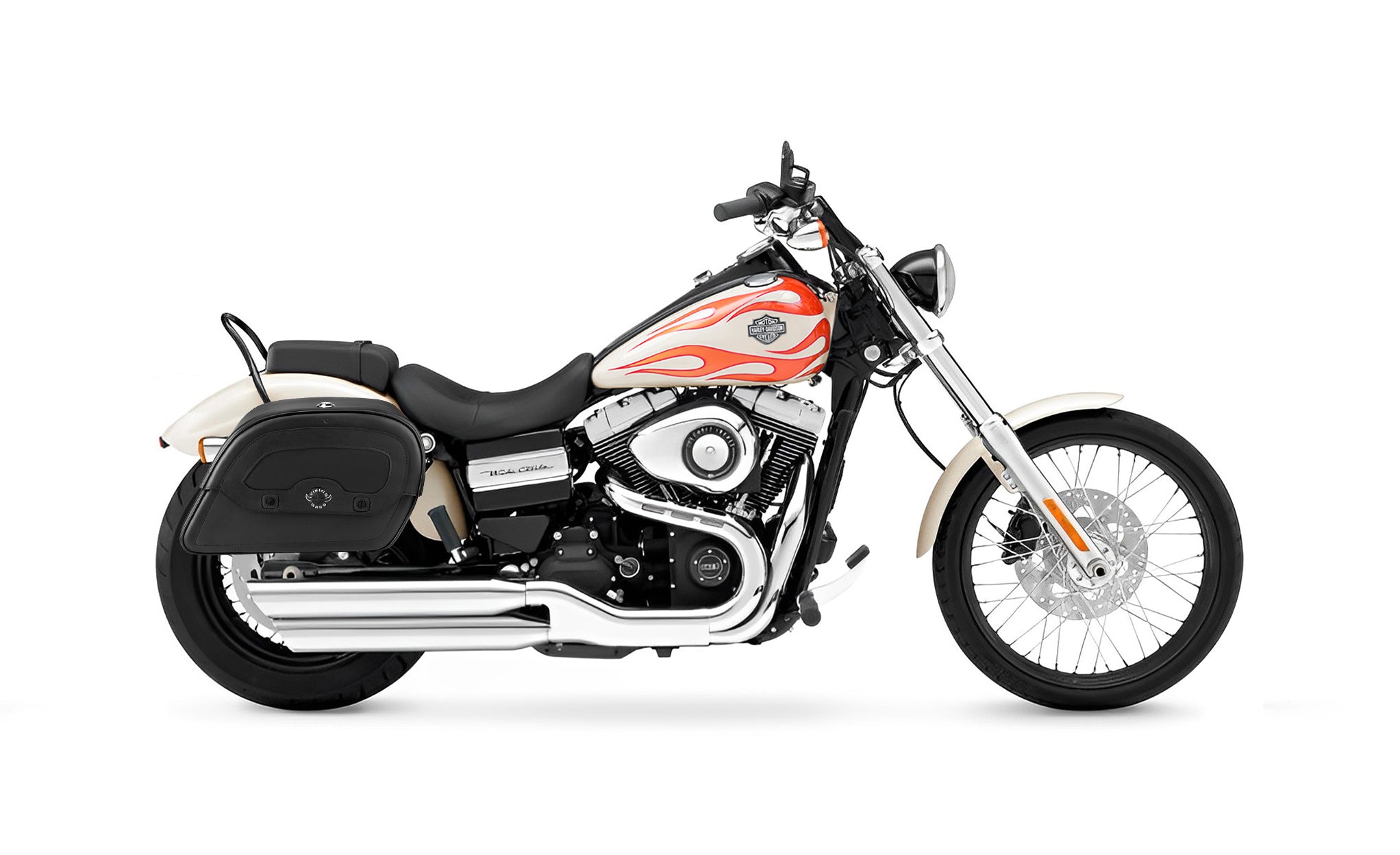 28L - Warrior Medium Quick-Mount Motorcycle Saddlebags For Harley Dyna Wide Glide FXDWG @expand