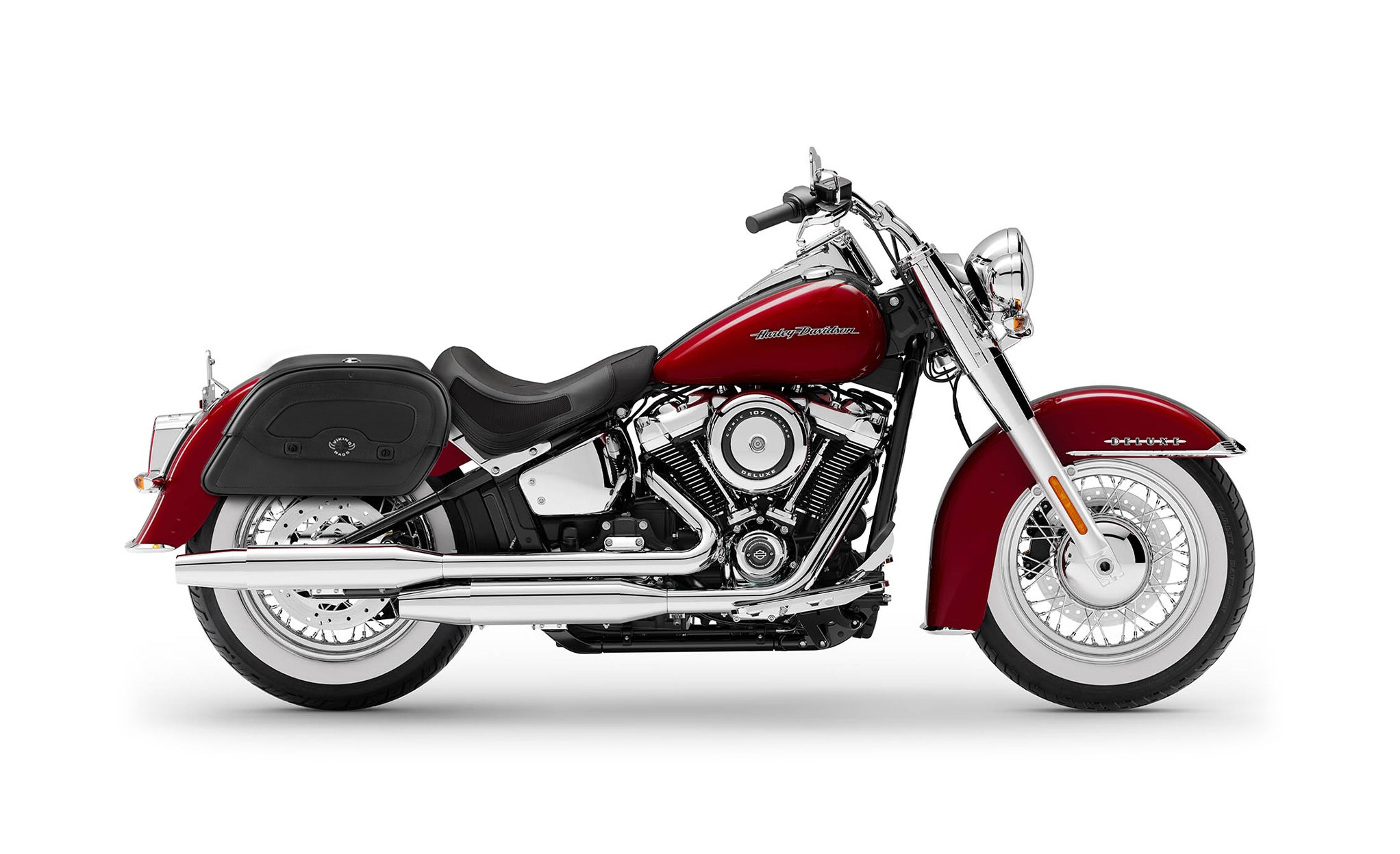 22L - Warrior Medium Quick-Mount Motorcycle Saddlebags For Harley Softail Deluxe FLDE @expand