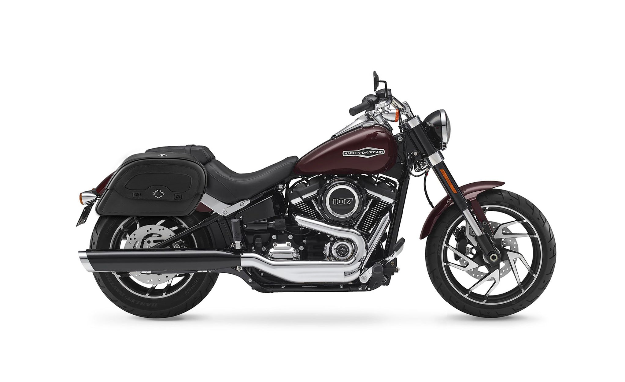 22L - Warrior Medium Quick-Mount Motorcycle Saddlebags For Harley Softail Sport Glide @expand