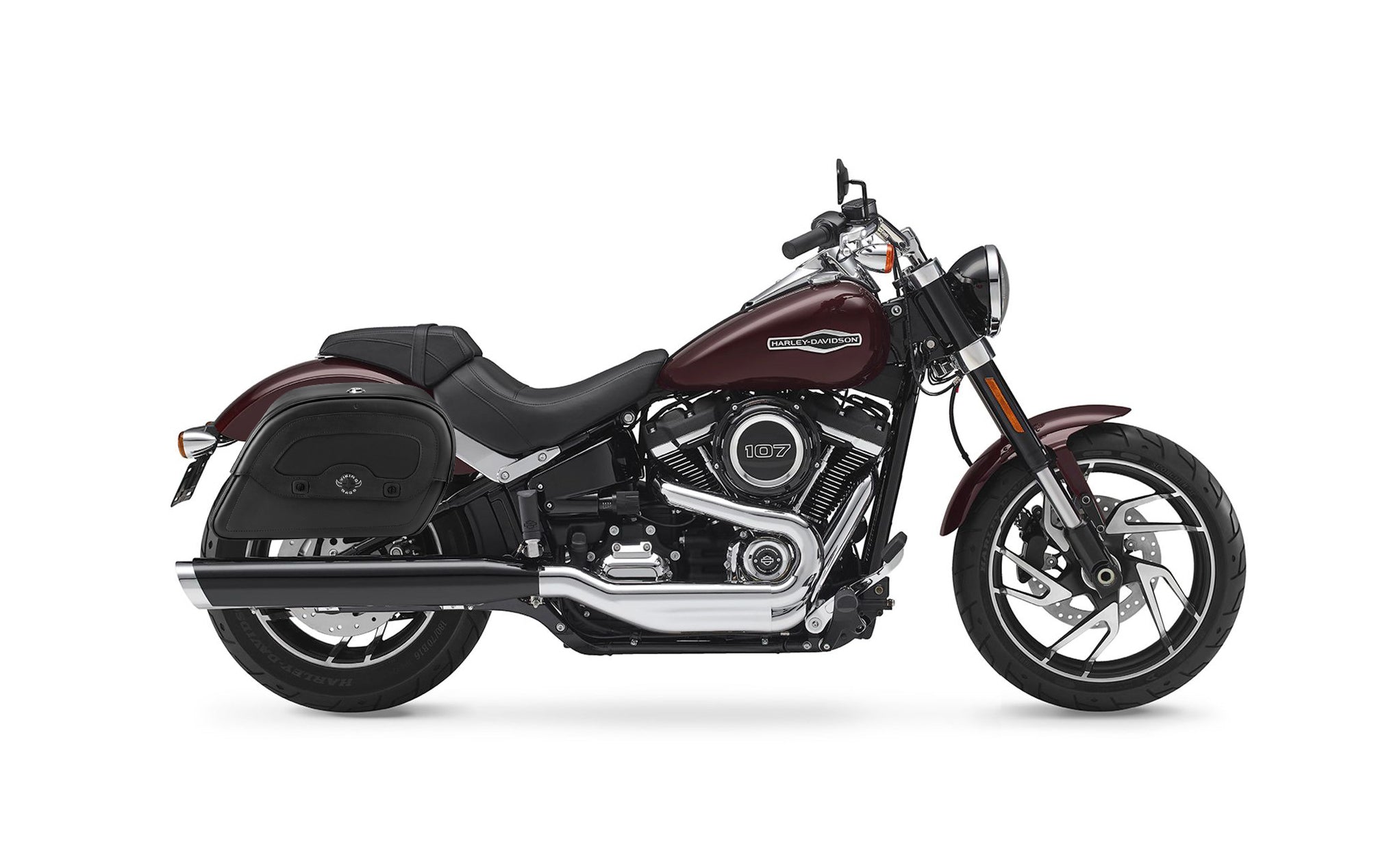 28L - Warrior Medium Quick-Mount Motorcycle Saddlebags For Harley Softail Sport Glide @expand
