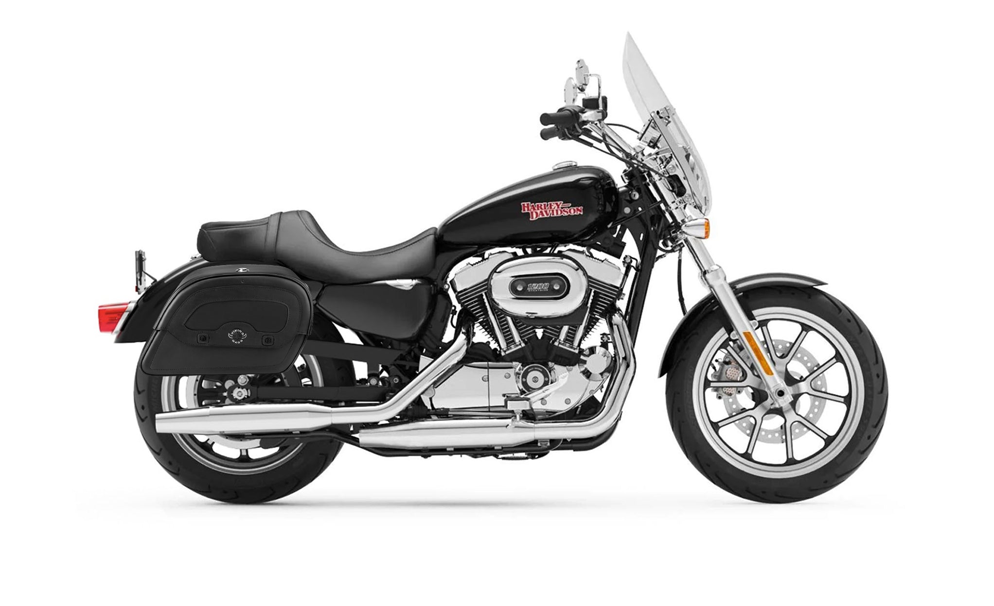 28L - Warrior Medium Quick-Mount Motorcycle Saddlebags For Harley Sportster Super Low 1200T @expand