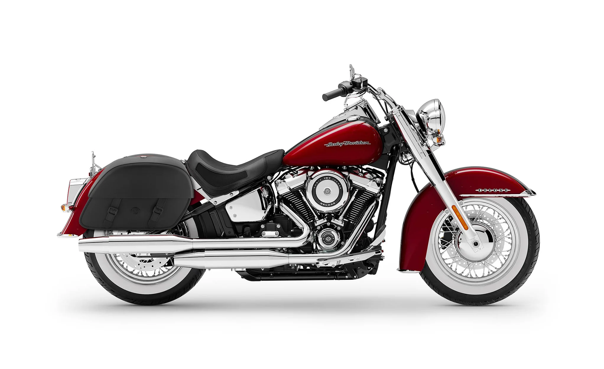 28L - Baelor Medium Quick Mount Motorcycle Saddlebags For Harley Softail Deluxe FLDE @expand