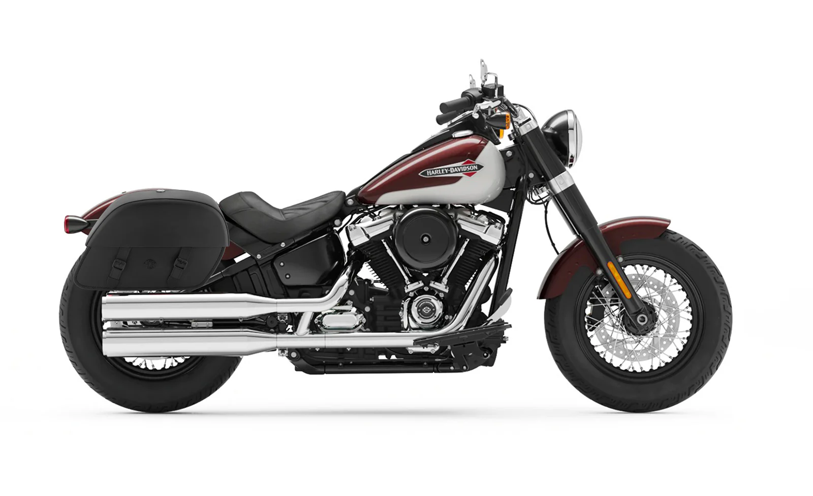 28L - Baelor Medium Quick Mount Motorcycle Saddlebags For Harley Softail Slim FLSL @expand