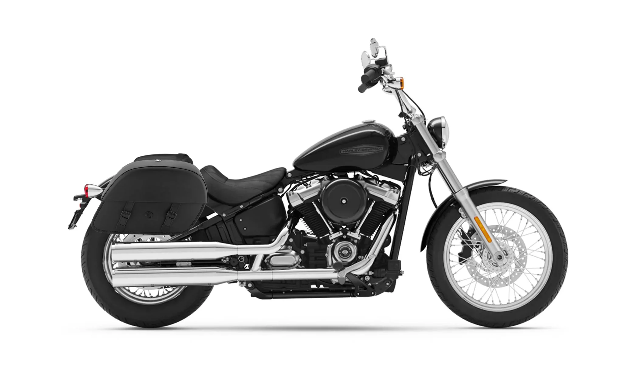 28L - Baelor Medium Quick Mount Motorcycle Saddlebags For Harley Softail Standard FXST @expand