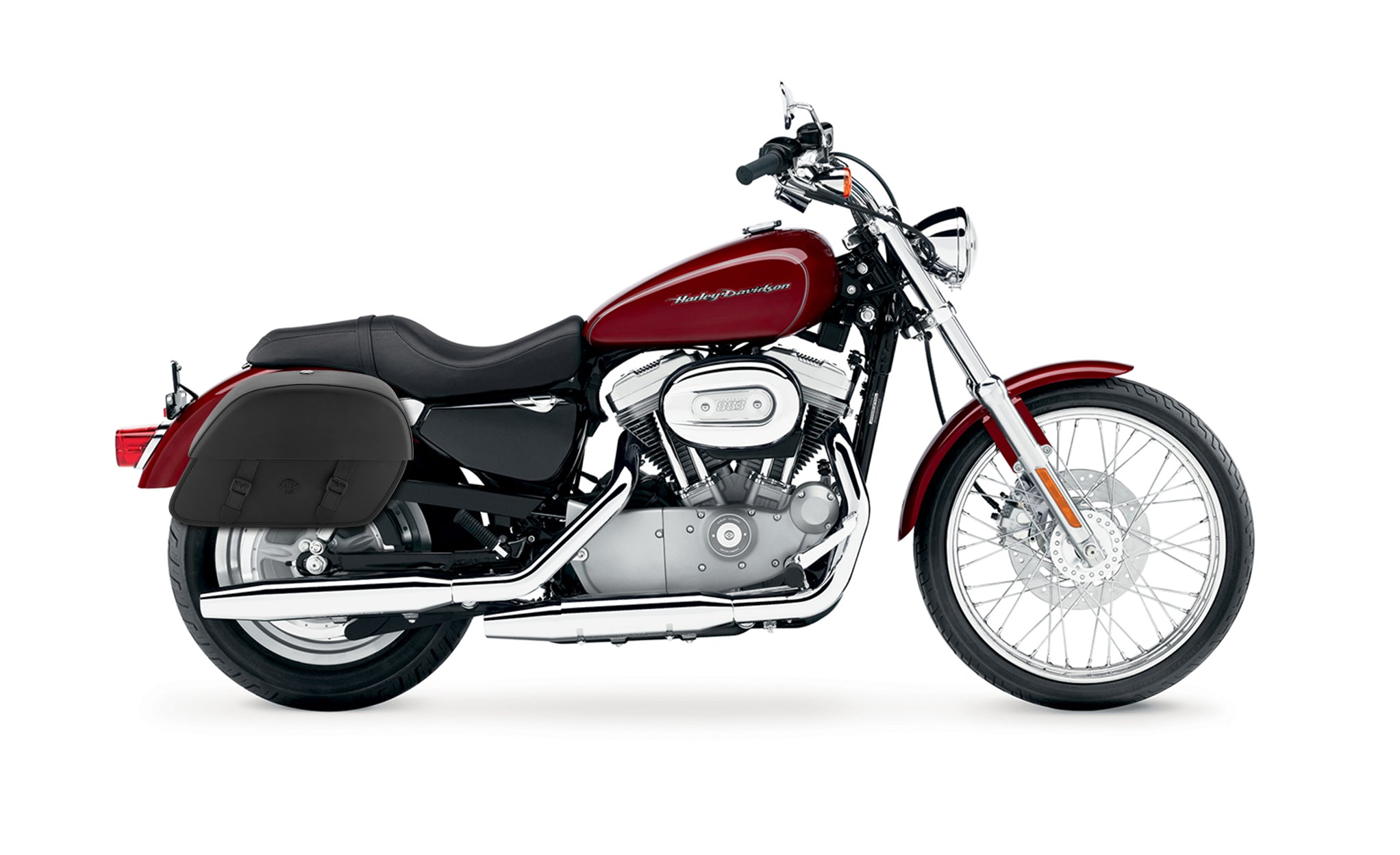 28L - Baelor Medium Quick Mount Motorcycle Saddlebags For Harley Sportster 883 Custom XL883C/XLH883C @expand
