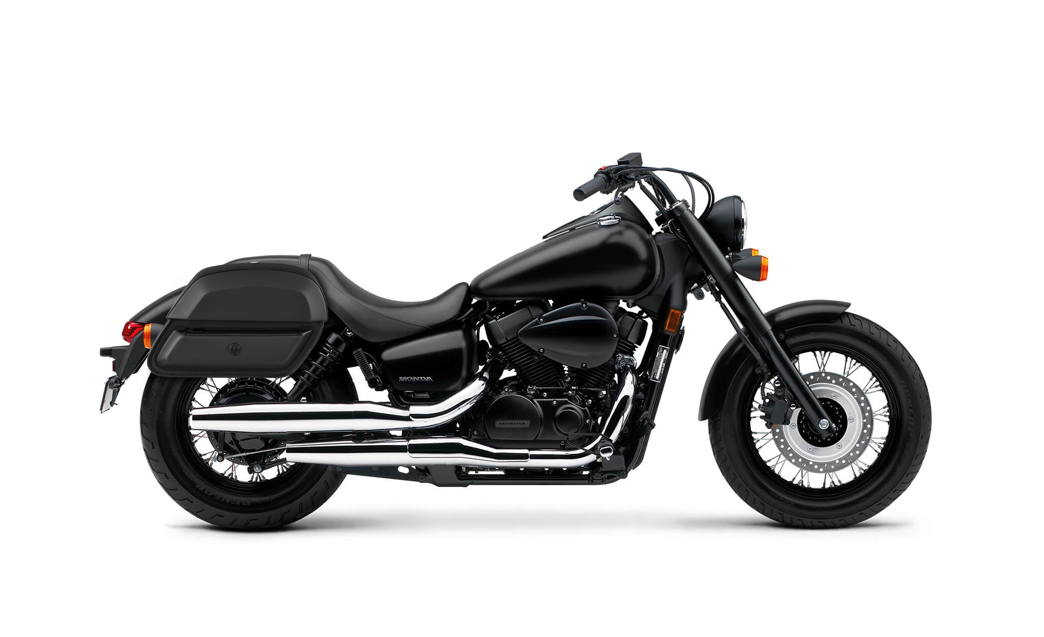28L - Pantheon Medium Quick-Mount Honda 750 Shadow Phantom Motorcycle Saddlebags @expand