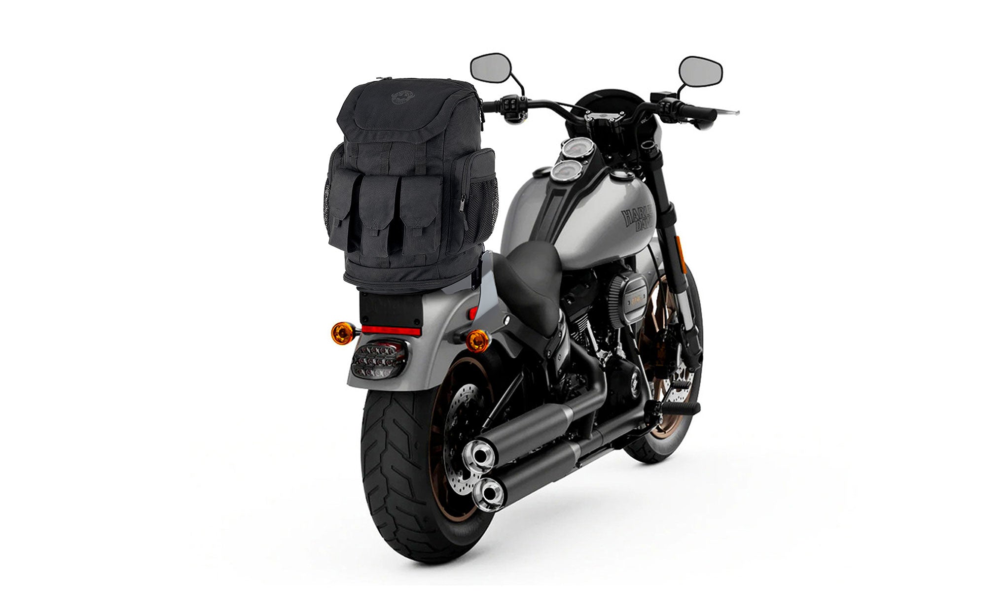 32L - Trident Large Royal Enfield Motorcycle Sissy Bar Backpack @expand