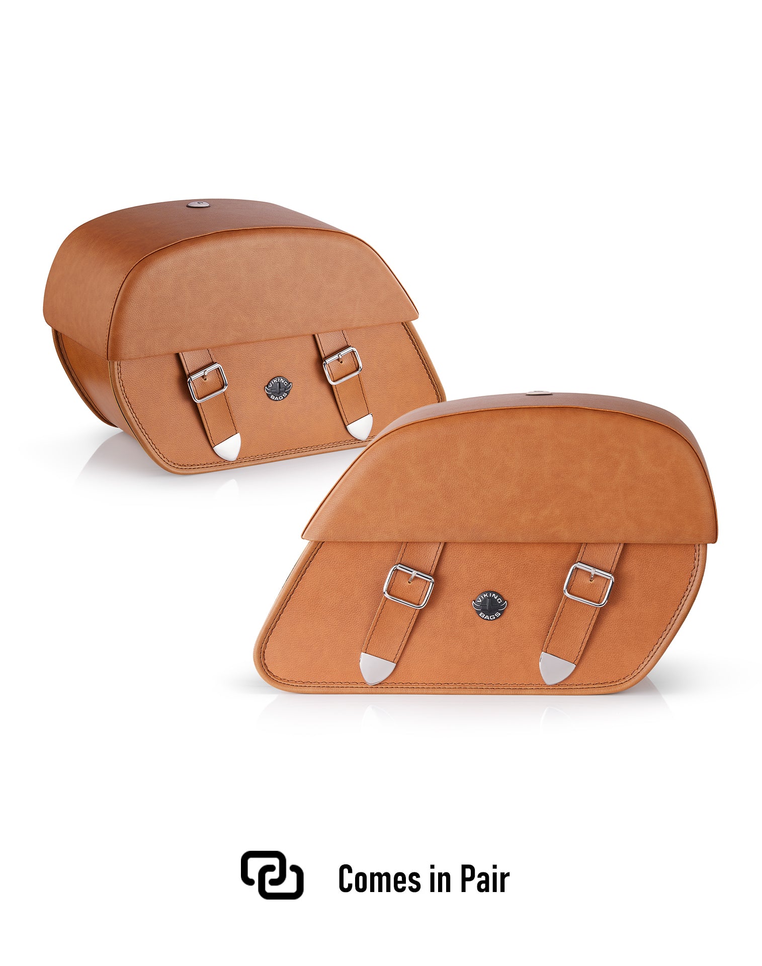 33L - Baelor Brown Large Leather Saddlebags For Harley Softail Fat Boy FLFB/S Pair