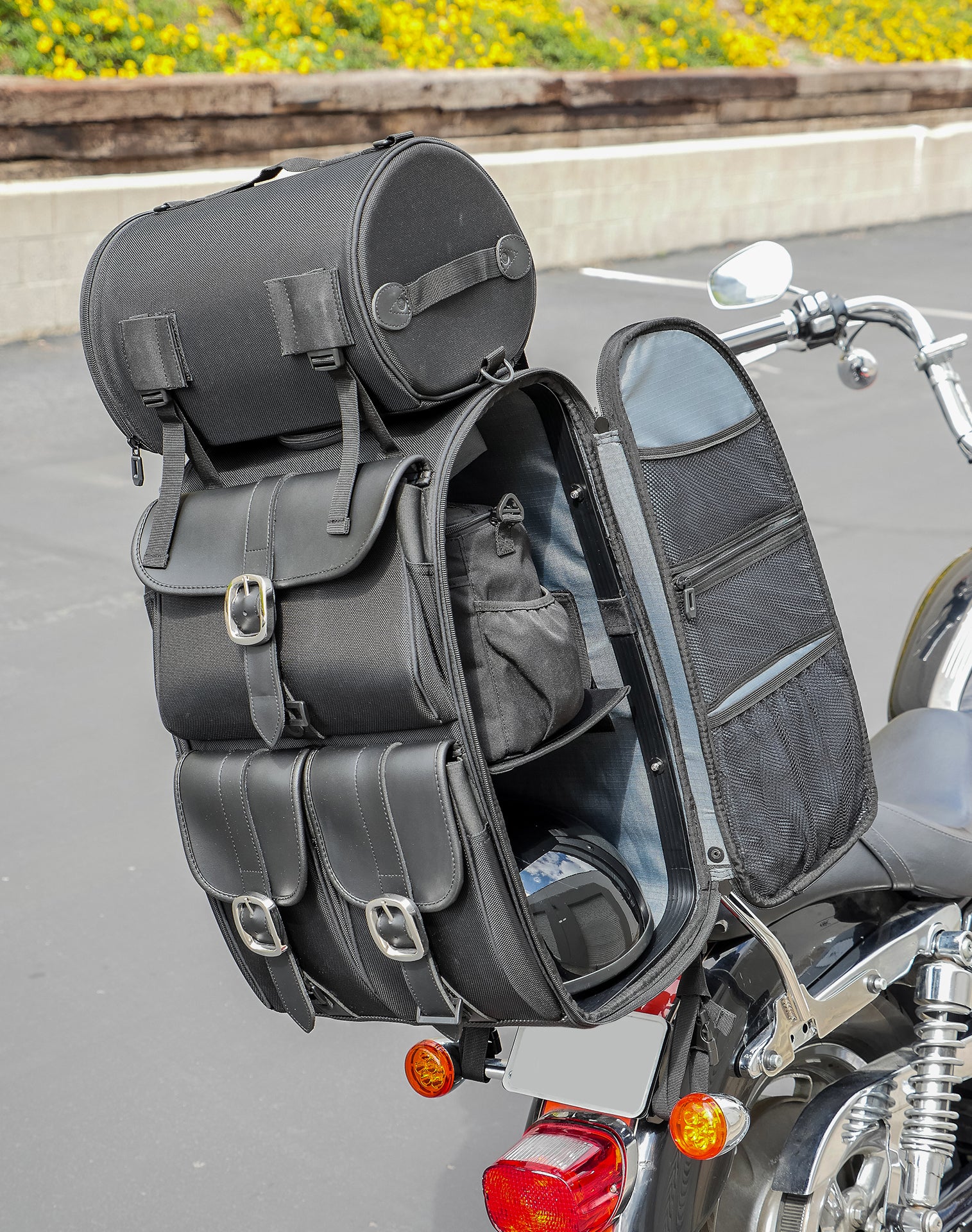 55L - Highway Extra Large Plain BMW Motorcycle Sissy Bar Bag