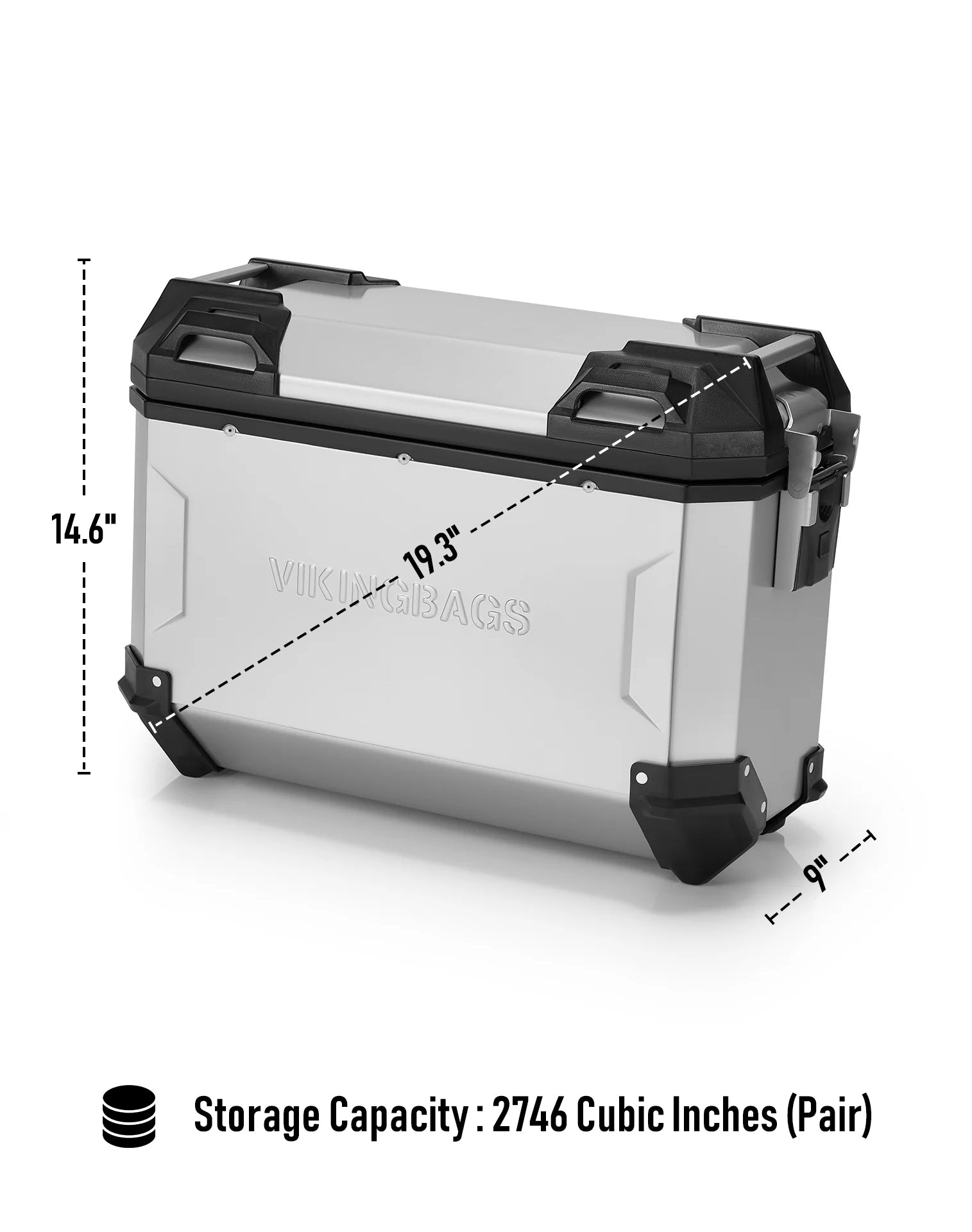 Viking Apex XL Honda CRF1000L Africa Twin/Adv Sports Aluminum Side Cases Silver