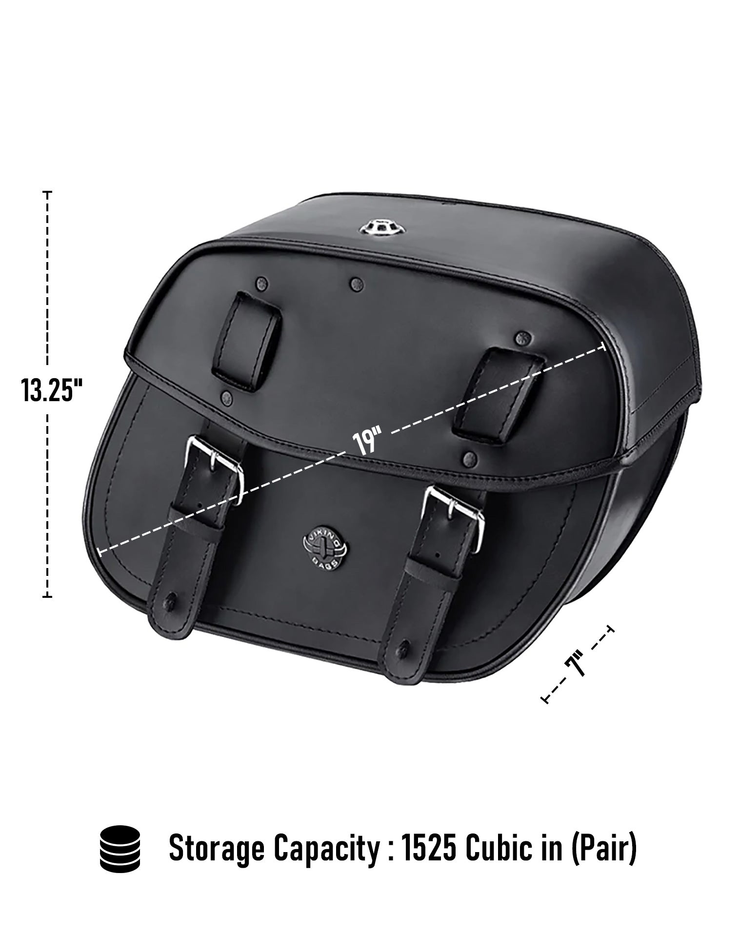 25L - Arch Large Shock Cutout Leather Motorcycle Saddlebags for Harley Sportster 1200 Custom XL1200C/XLH1200C Storage Capacity