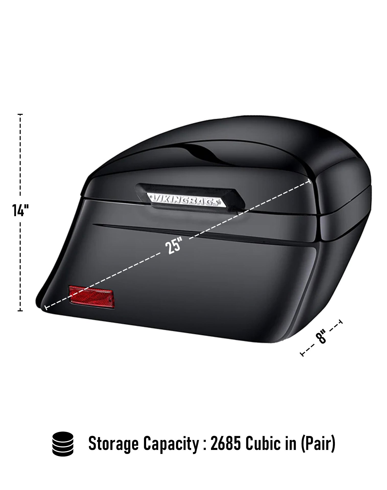 44L - Lamellar Stallion Extra Large Suzuki Boulevard C50 VL800 Painted Motorcycle Hard Saddlebags Storage Capacity