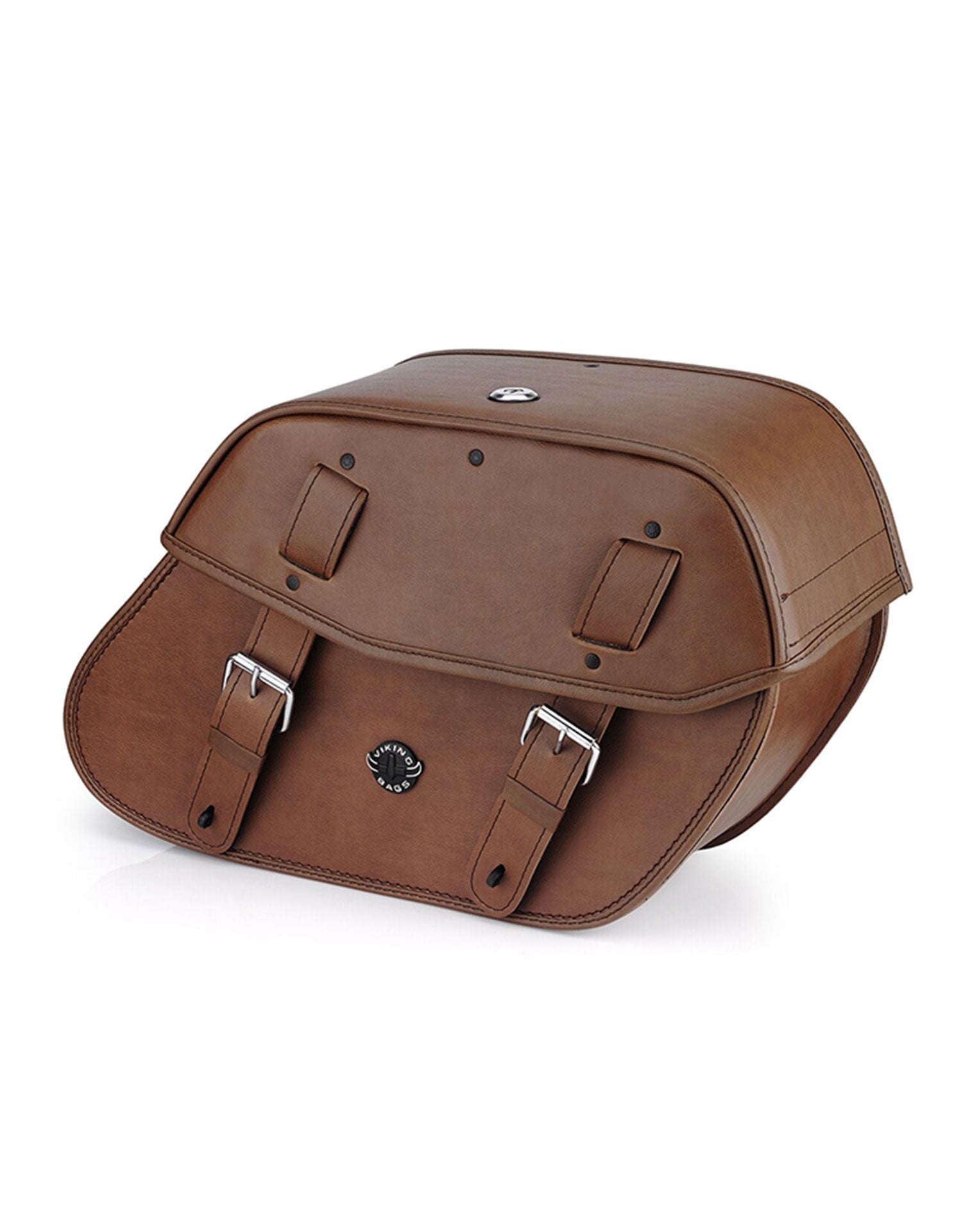 24L - Odin Brown Large Indian Scout Leather Motorcycle Saddlebags