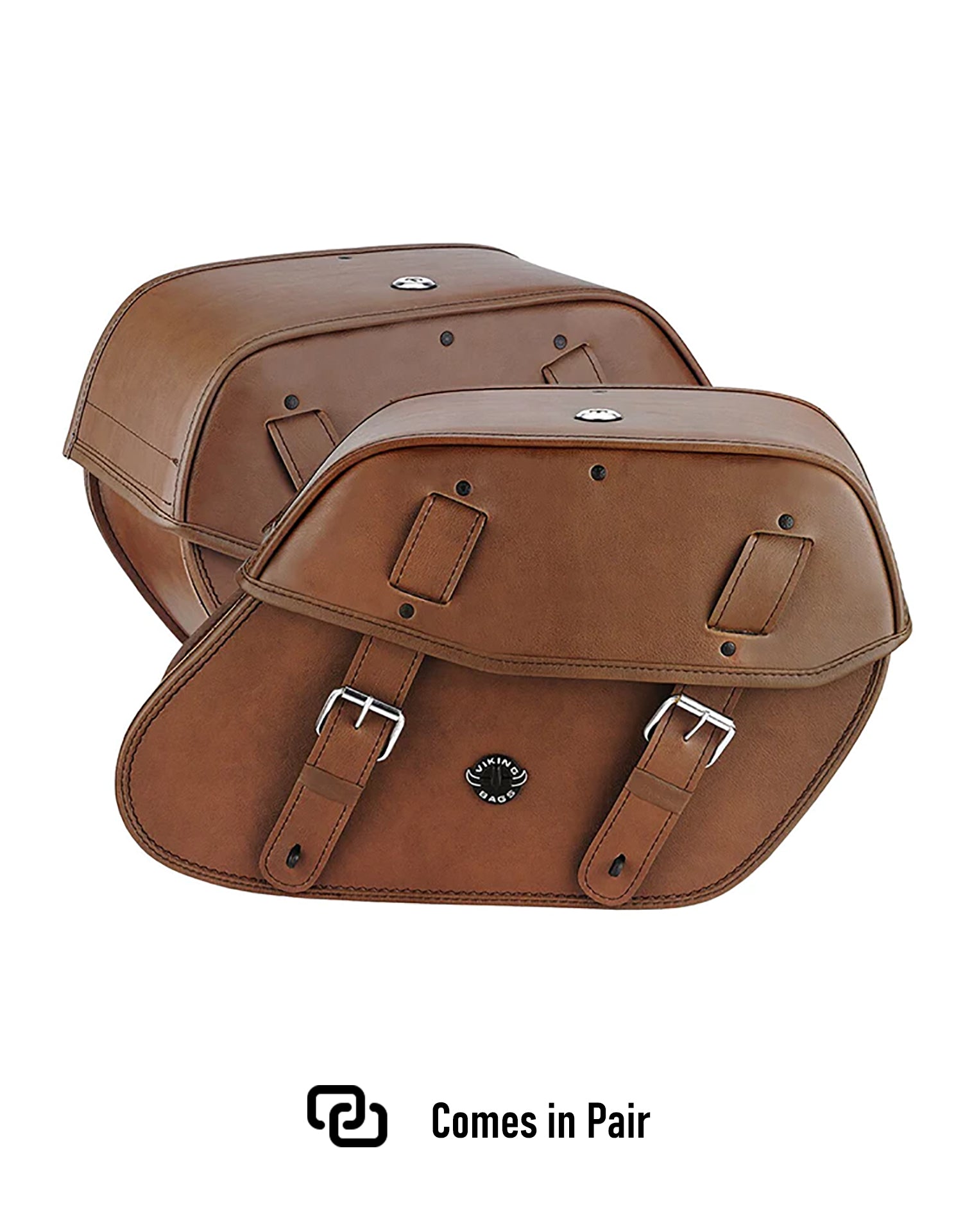 Viking Odin Brown Large Indian Springfield Leather Motorcycle Saddlebags Weather Resistant Bags Comes in Pair