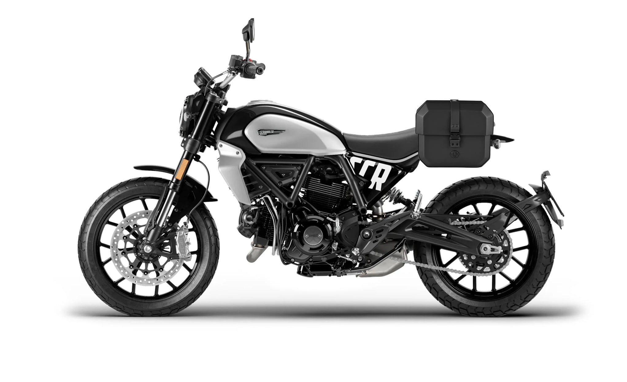 10L - Outlaw Quick Mount Small Ducati Scrambler (2014-17) Hard Solo Saddlebag (Left Only) @expand