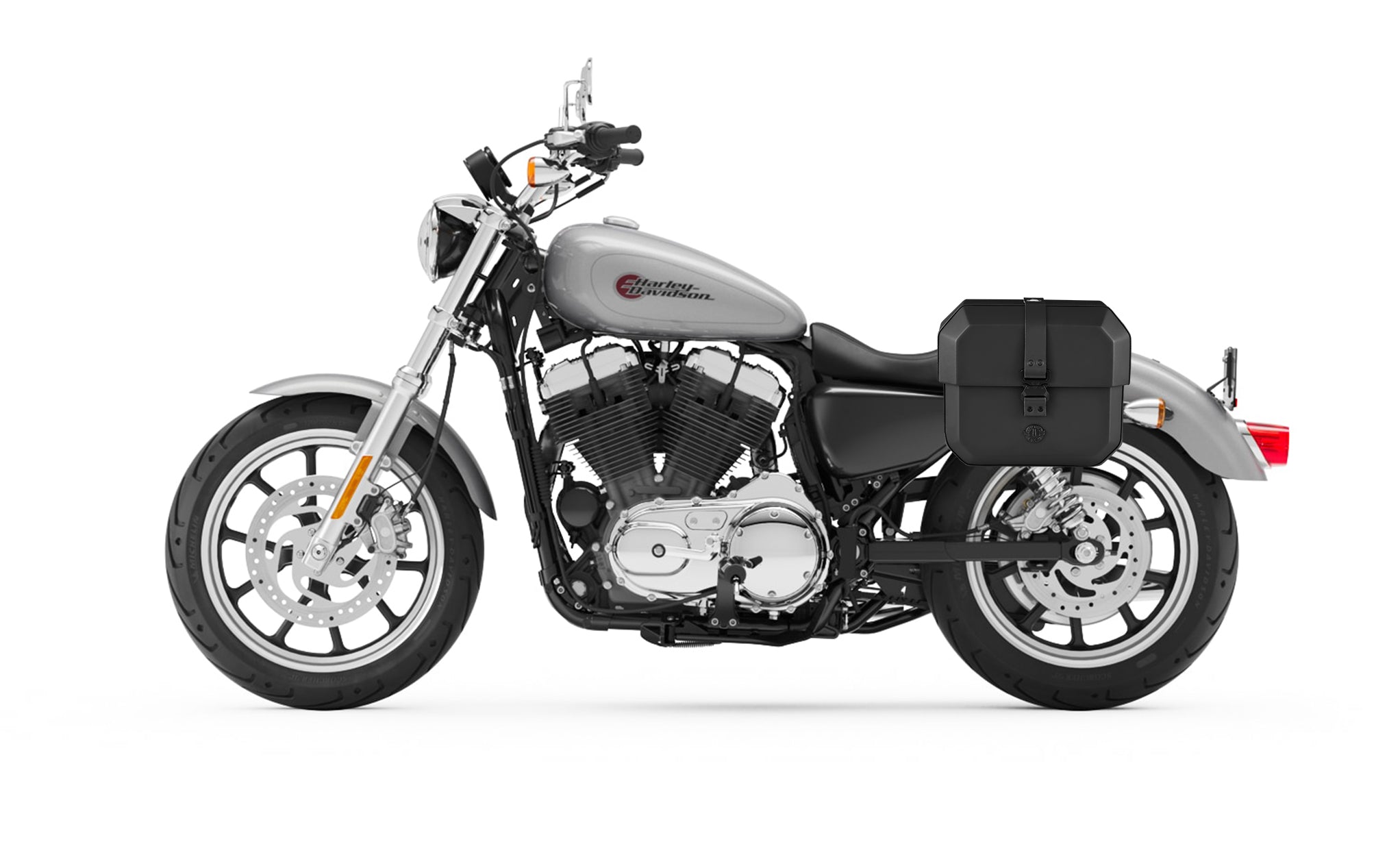 10L - Outlaw Quick Mount Small Harley Sportster Superlow Hard Solo Saddlebag (Left Only) @expand