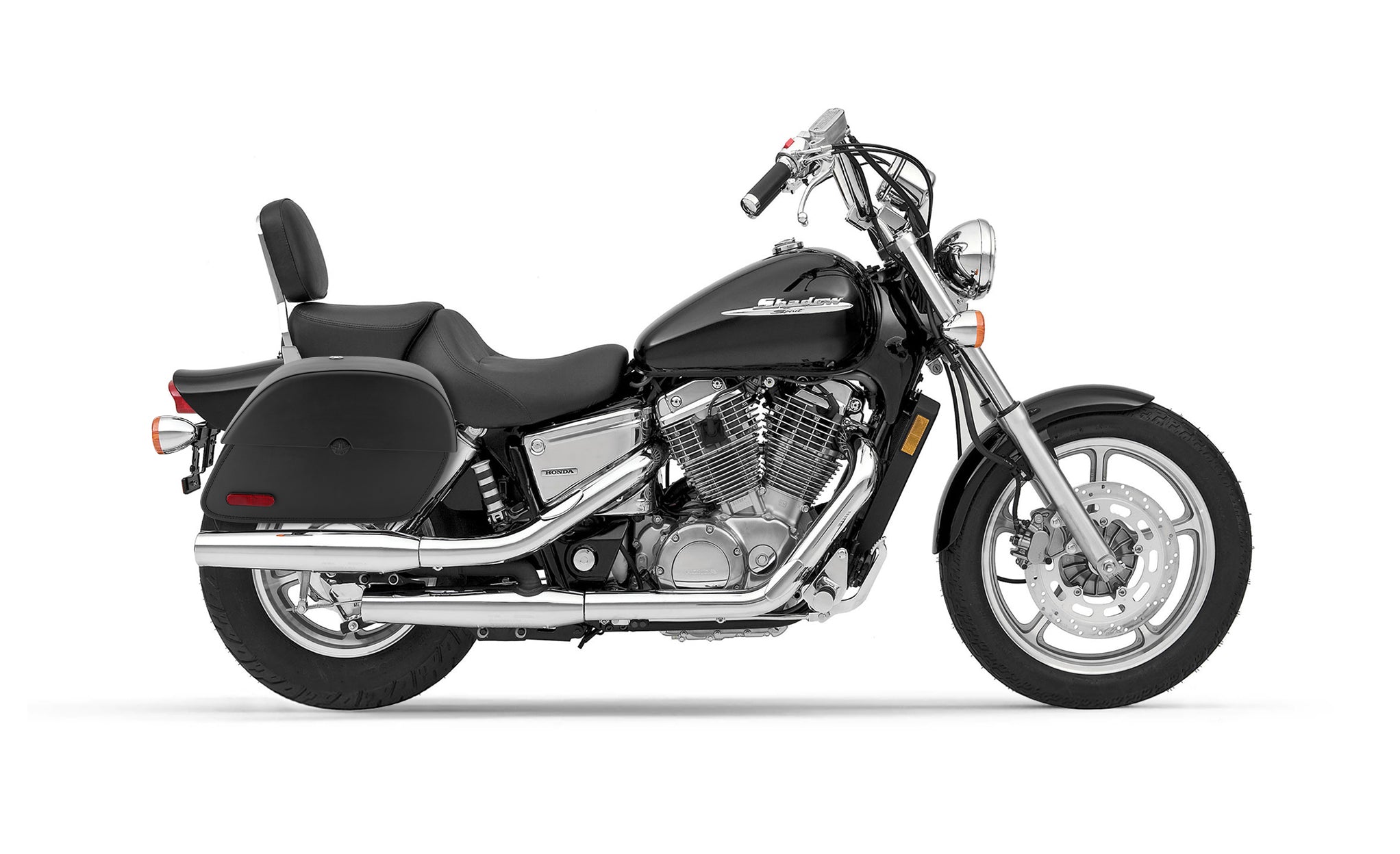28L - Panzer Medium Honda Shadow 1100 Spirit Leather Motorcycle Saddlebags @expand