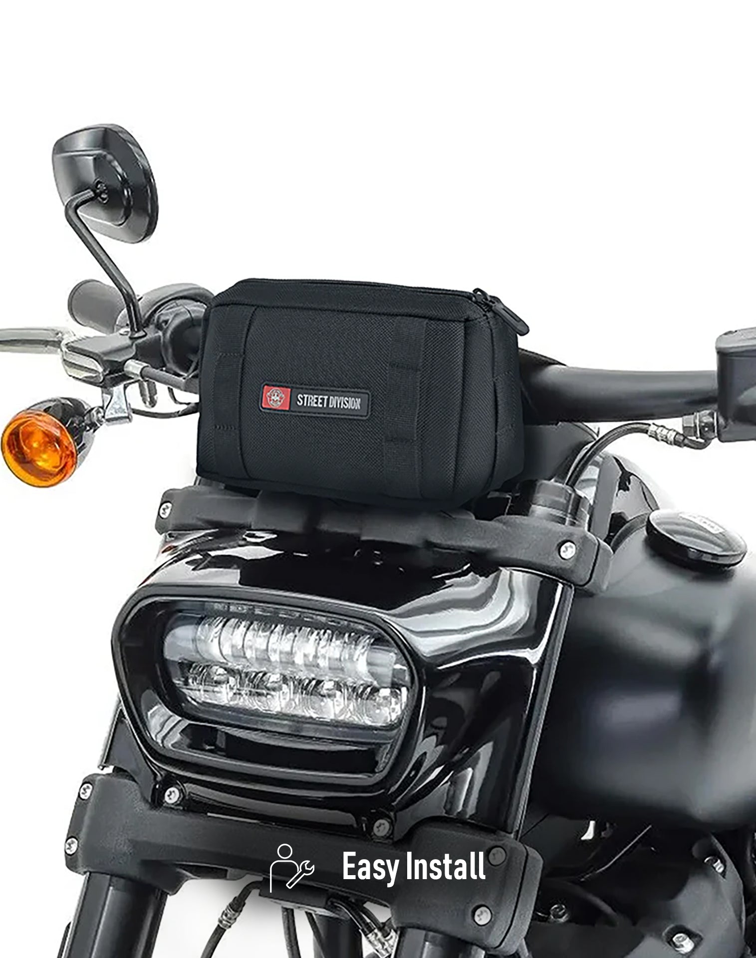 Viking Patriot Ducati Motorcycle Handlebar Bag Easy Install