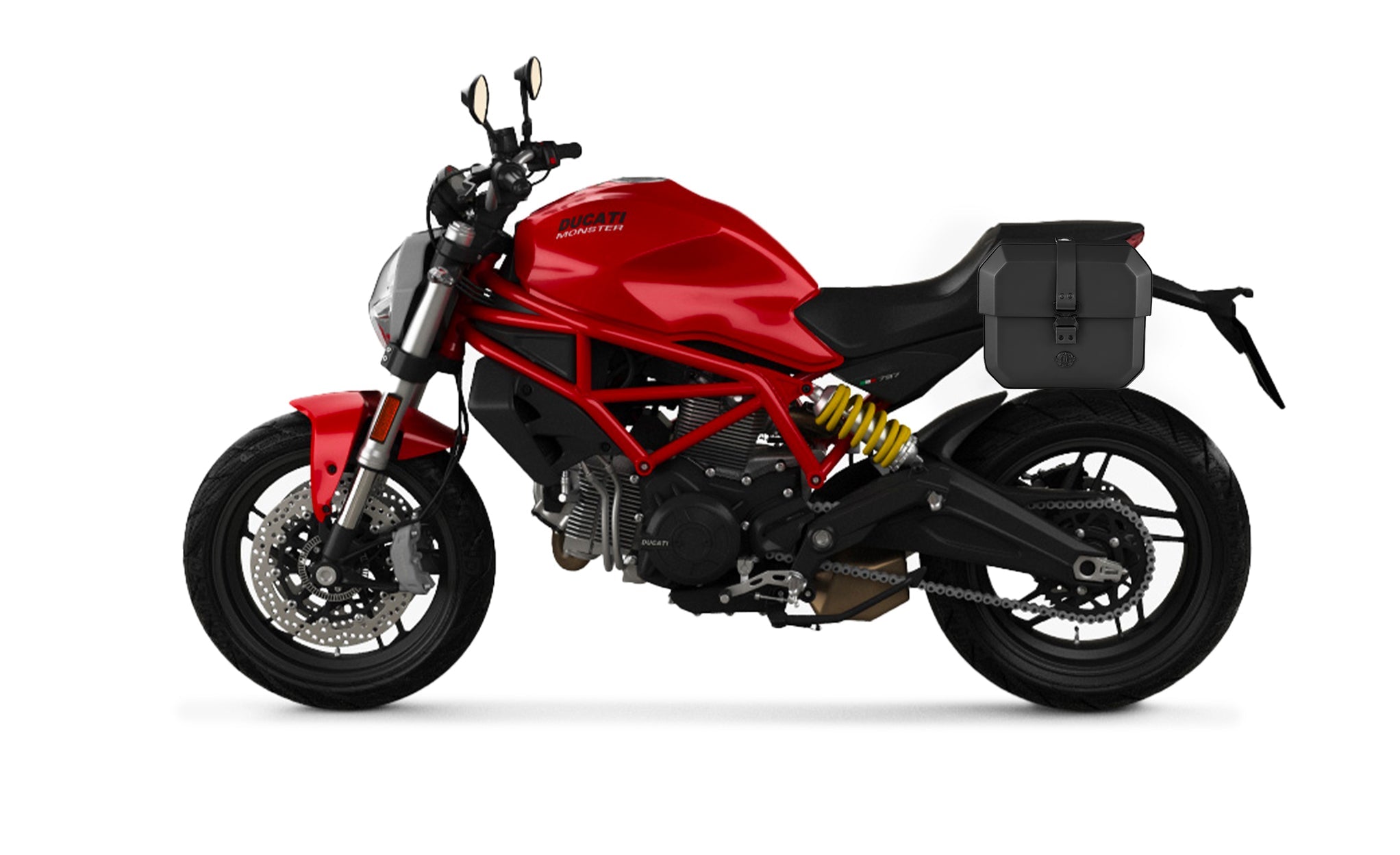 Viking Outlaw 10 Liters Small Quick Mount Ducati Monster 797 Hard Solo Saddlebag Left Only Bag on Bike @expand