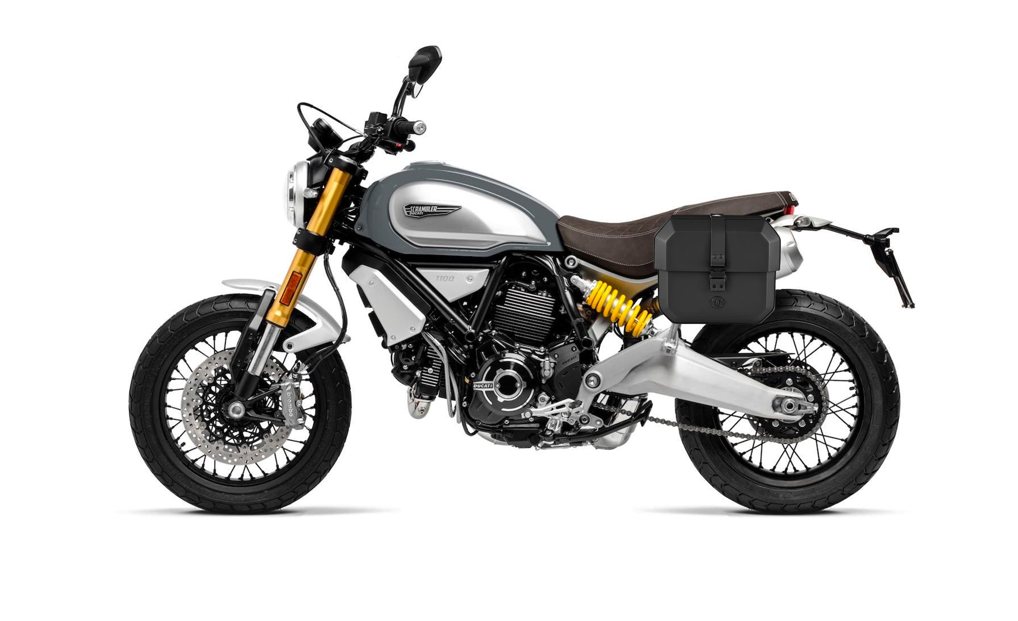 Viking Outlaw 10 Liters Small Quick Mount Ducati Scrambler 1100 Special Sport Hard Solo Saddlebag Left Only Bag on Bike @expand