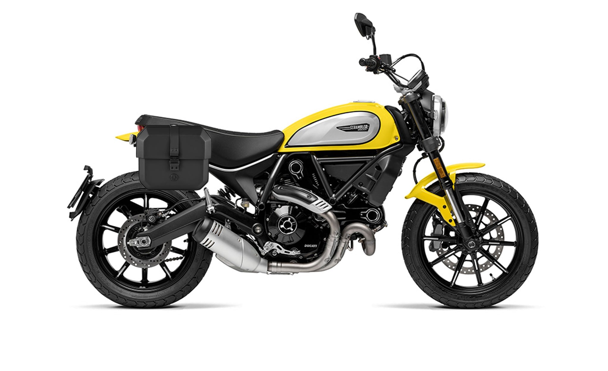 Viking 10L Outlaw Quick Mount Small Ducati Scrambler 2018 Above Hard Solo Saddlebag Right Only Bag on Bike @expand