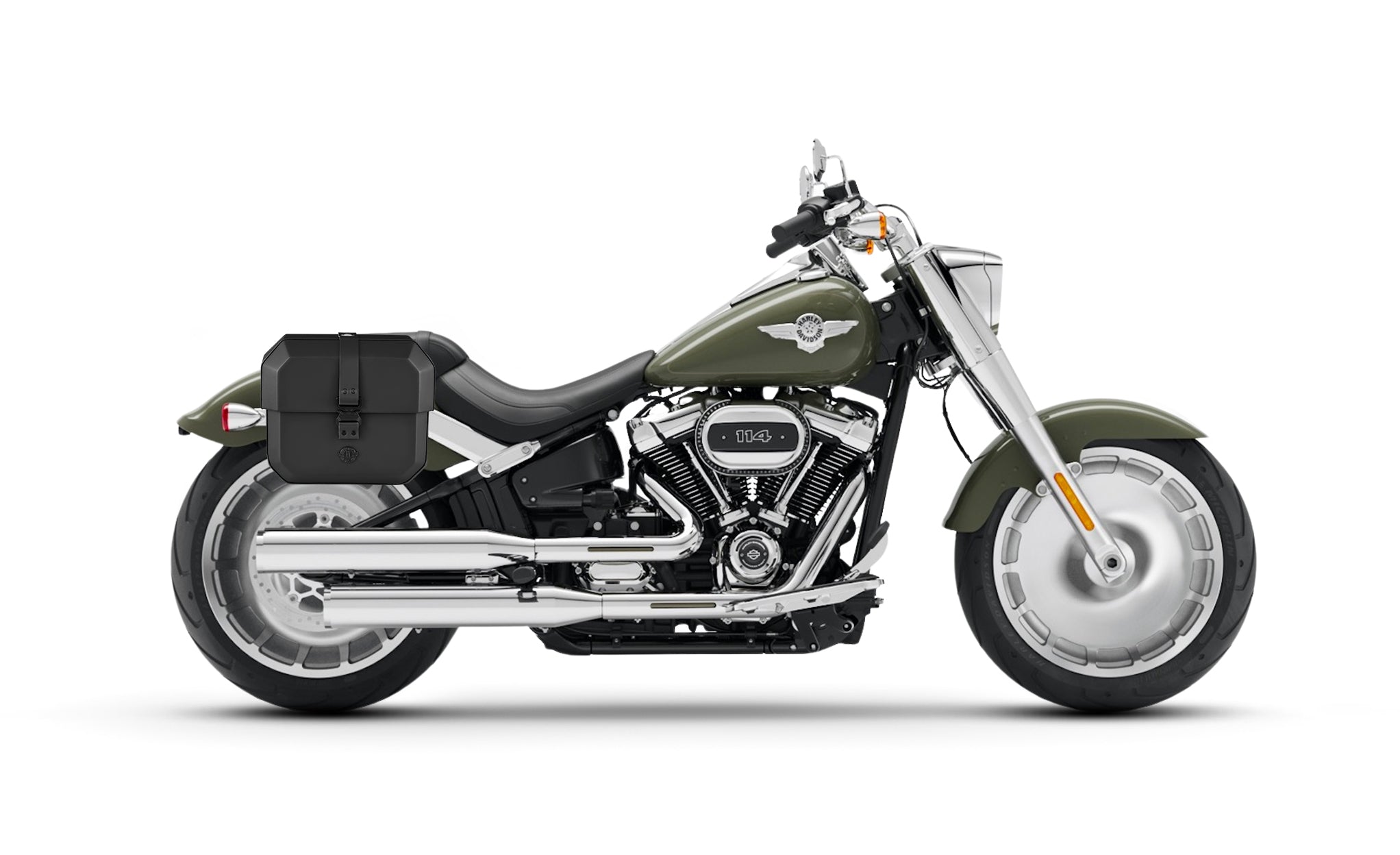 Viking 10L Outlaw Quick Mount Small Harley Softail Fat Boy Flfb S Hard Solo Saddlebag Right Only Bag on Bike @expand