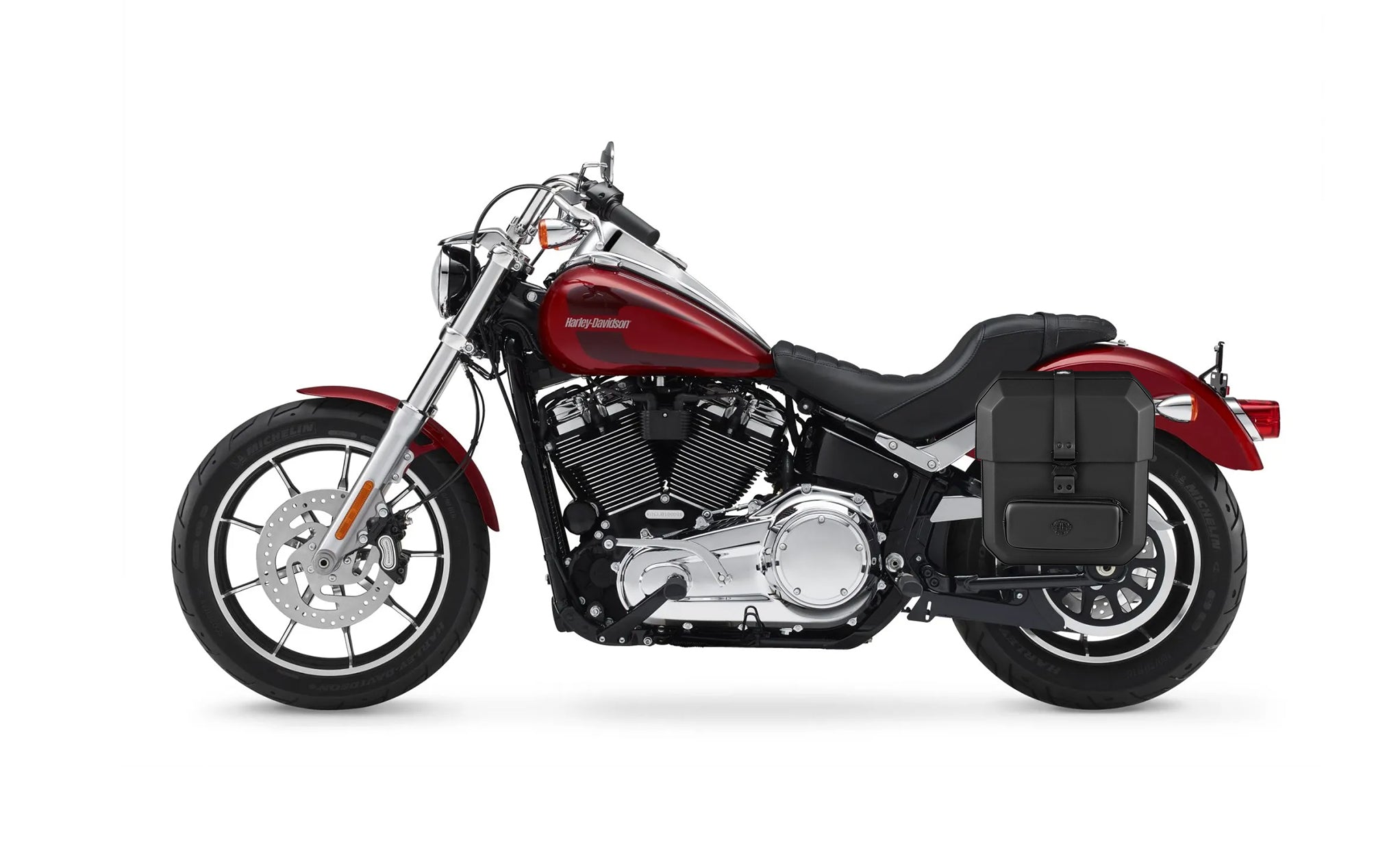 Viking 15L Outlaw Quick Mount Medium Harley Softail Low Rider Fxlr Solo Hard Saddlebag Left Only Bag on Bike @expand
