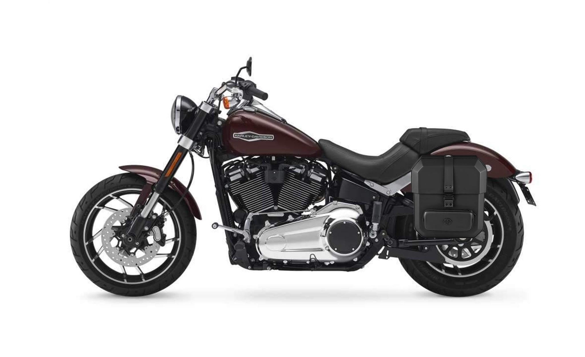 Viking 15L Outlaw Quick Mount Medium Harley Softail Sport Glide Solo Hard Saddlebag Left Only Bag on Bike @expand
