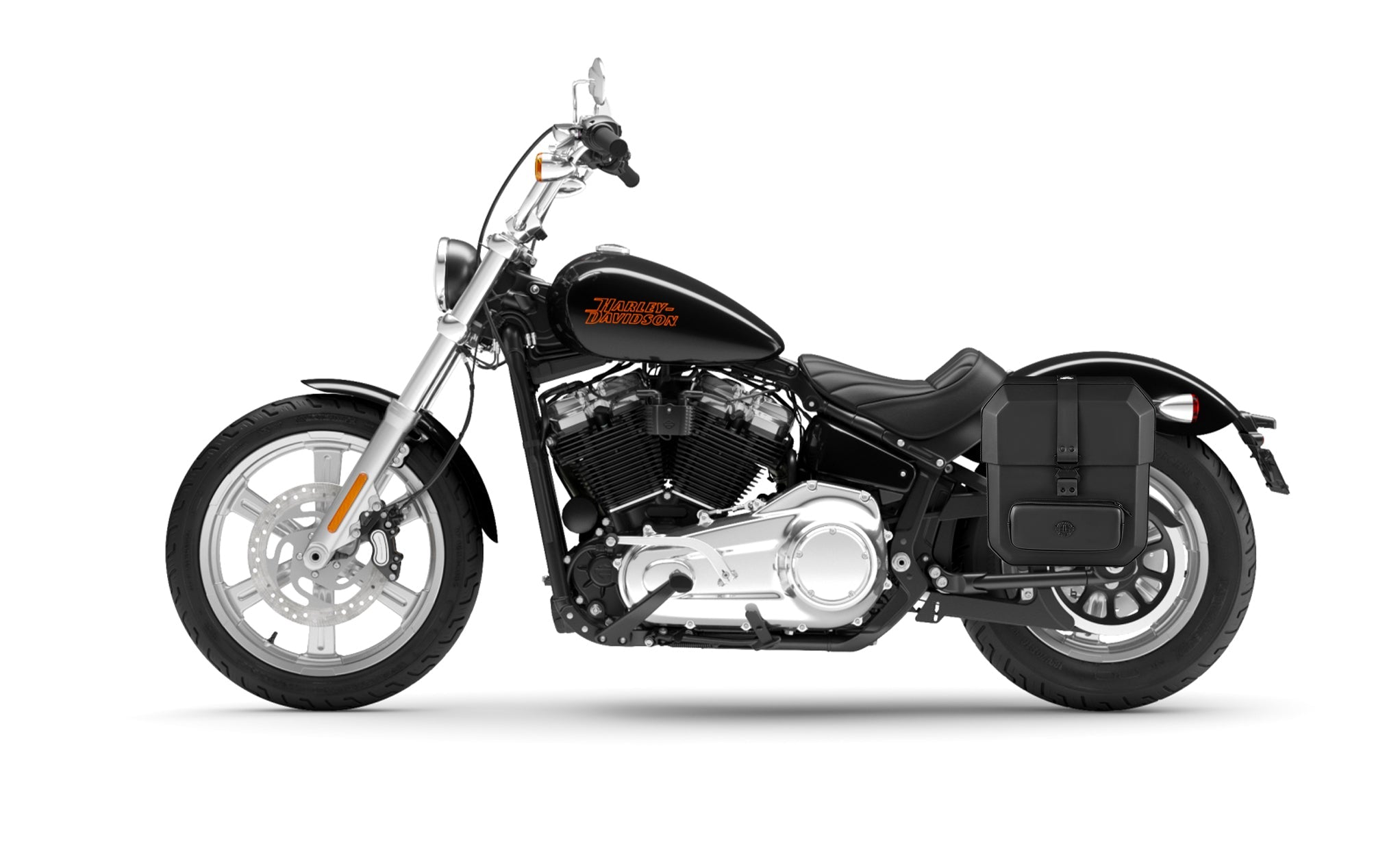 Viking 15L Outlaw Quick Mount Medium Harley Softail Standard Fxst Solo Hard Saddlebag Left Only Bag on Bike @expand