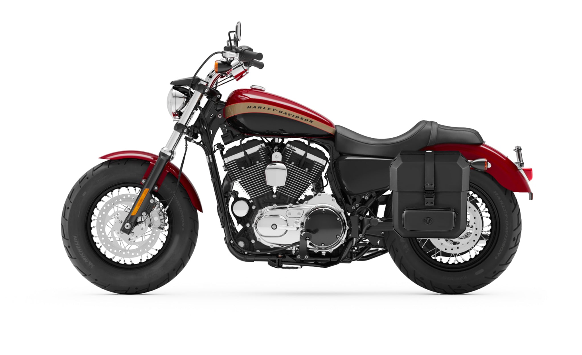 Viking 15L Outlaw Quick Mount Medium Harley Sportster 1200 Custom Xl1200C Solo Hard Saddlebag Left Only Bag on Bike @expand