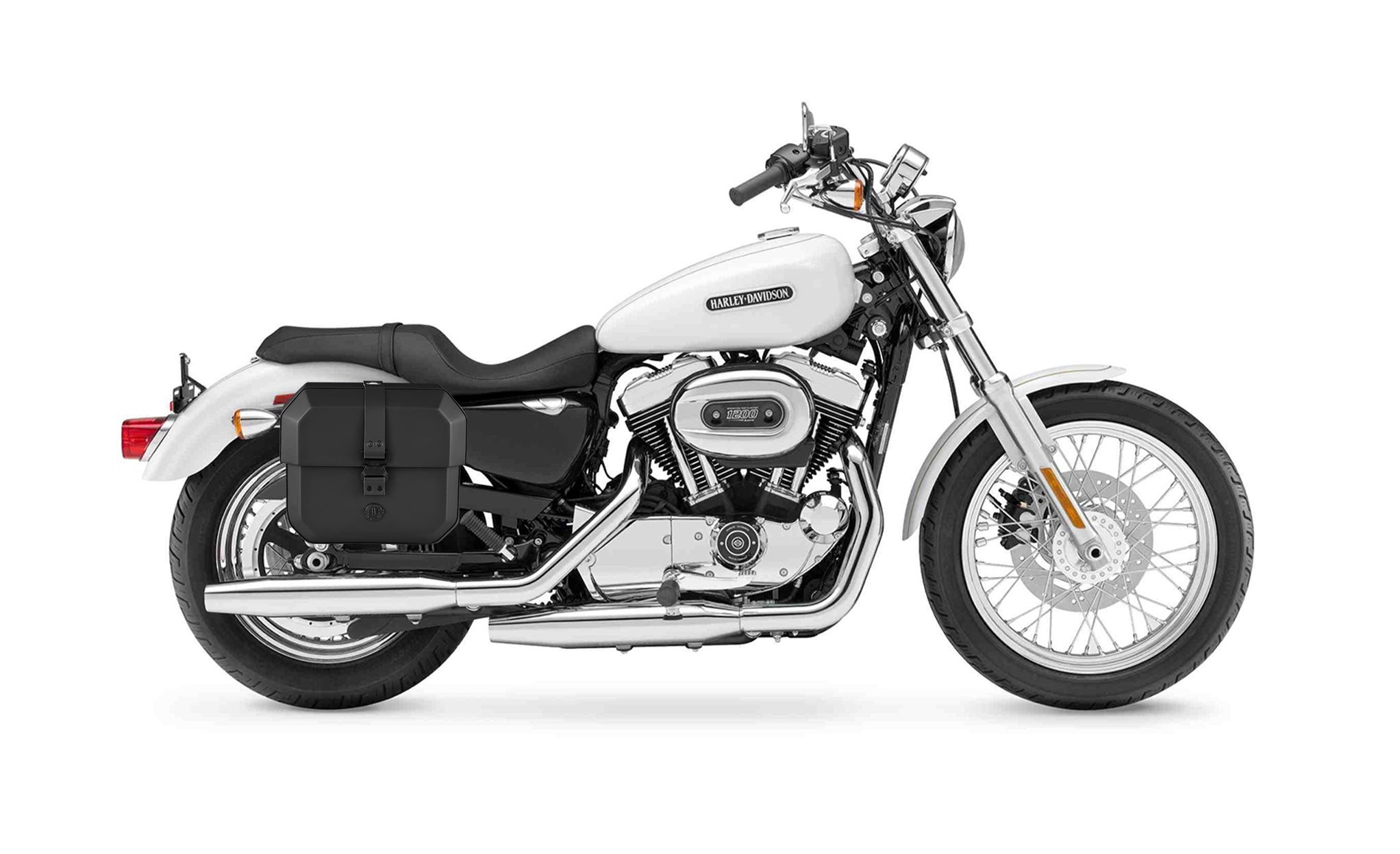 Viking 10L Outlaw Quick Mount Small Harley Sportster 1200 Low Xl1200L Hard Solo Saddlebag Right Only Bag on Bike @expand