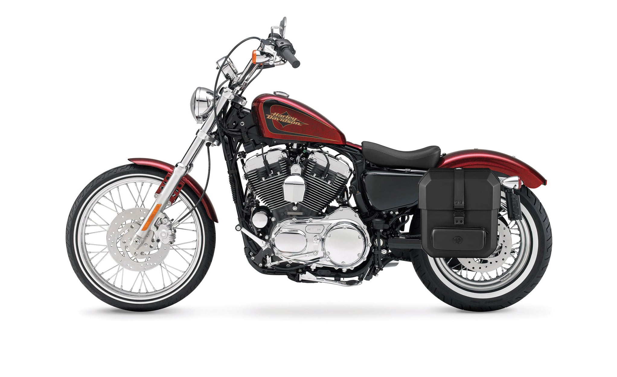 Viking 15L Outlaw Quick Mount Medium Harley Sportster Seventy Two 72 Solo Hard Saddlebag Left Only Bag on Bike @expand