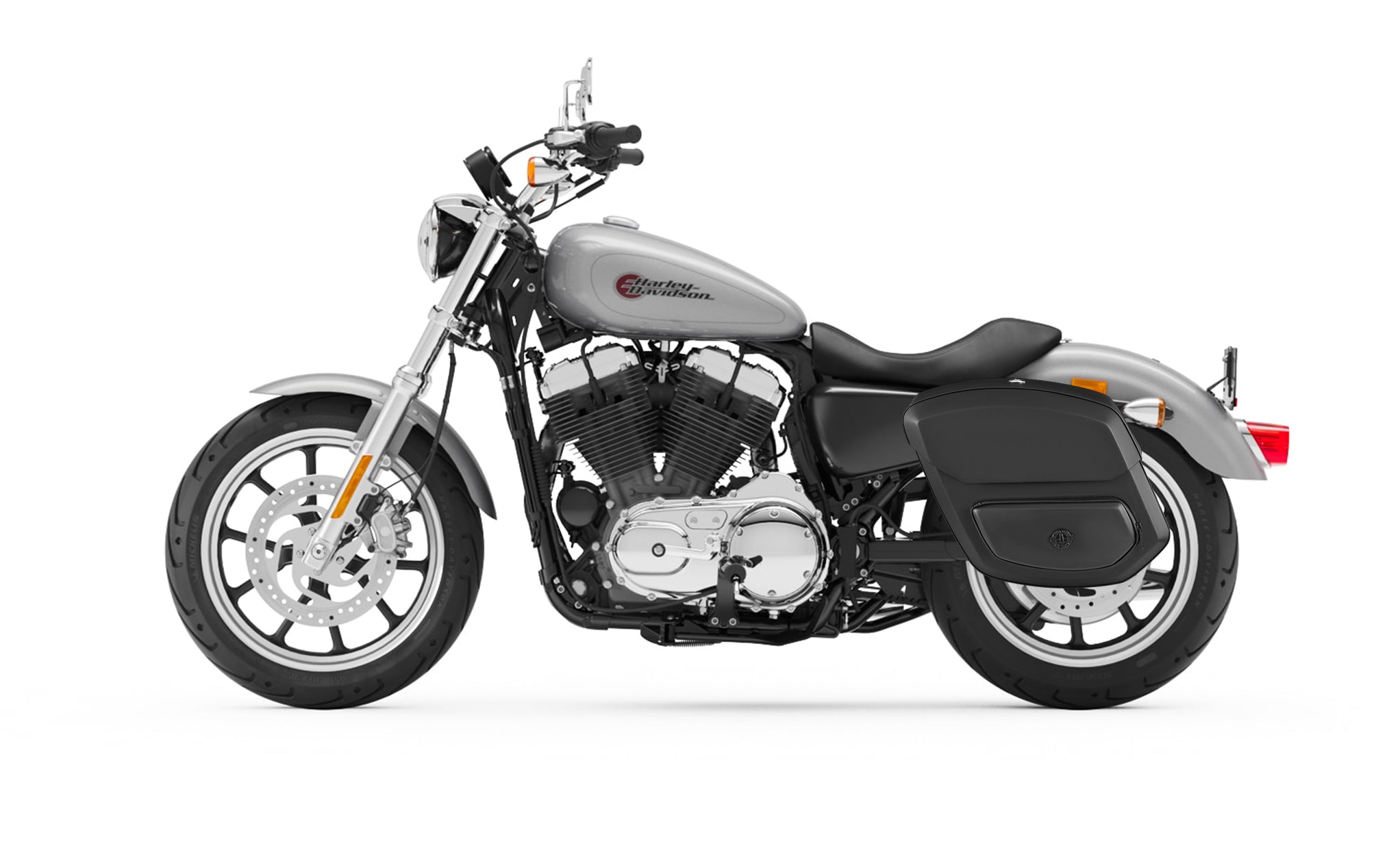 Viking 20L Ironclad Quick Mount Medium Harley Sportster Superlow Solo Hard Saddlebag Left Only Bag on Bike @expand