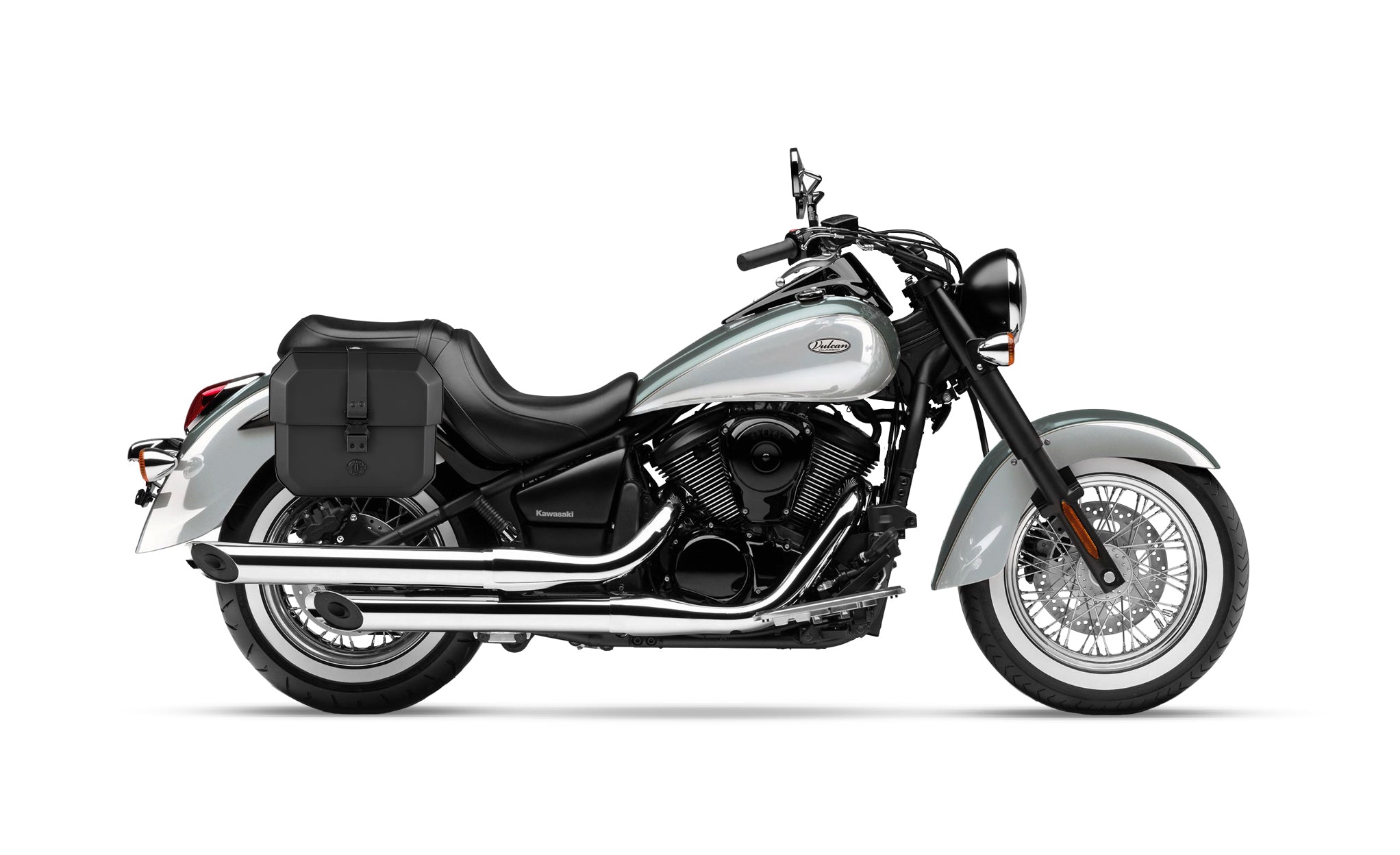 Viking 10L Outlaw Quick Mount Small Kawasaki Vulcan 900 Classic Vn900 Hard Solo Saddlebag Right Only Bag on Bike @expand
