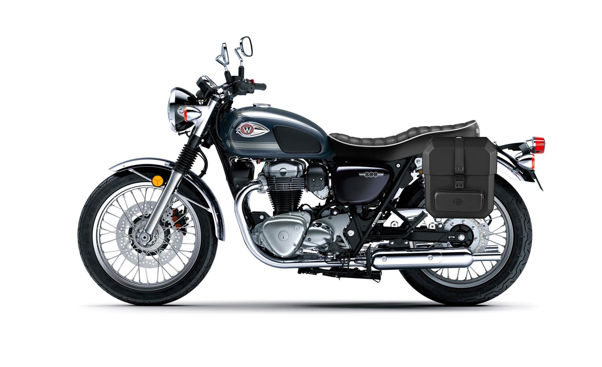 Viking 15L Outlaw Quick Mount Medium Kawasaki W800 Solo Hard Saddlebag Left Only Bag on Bike @expand