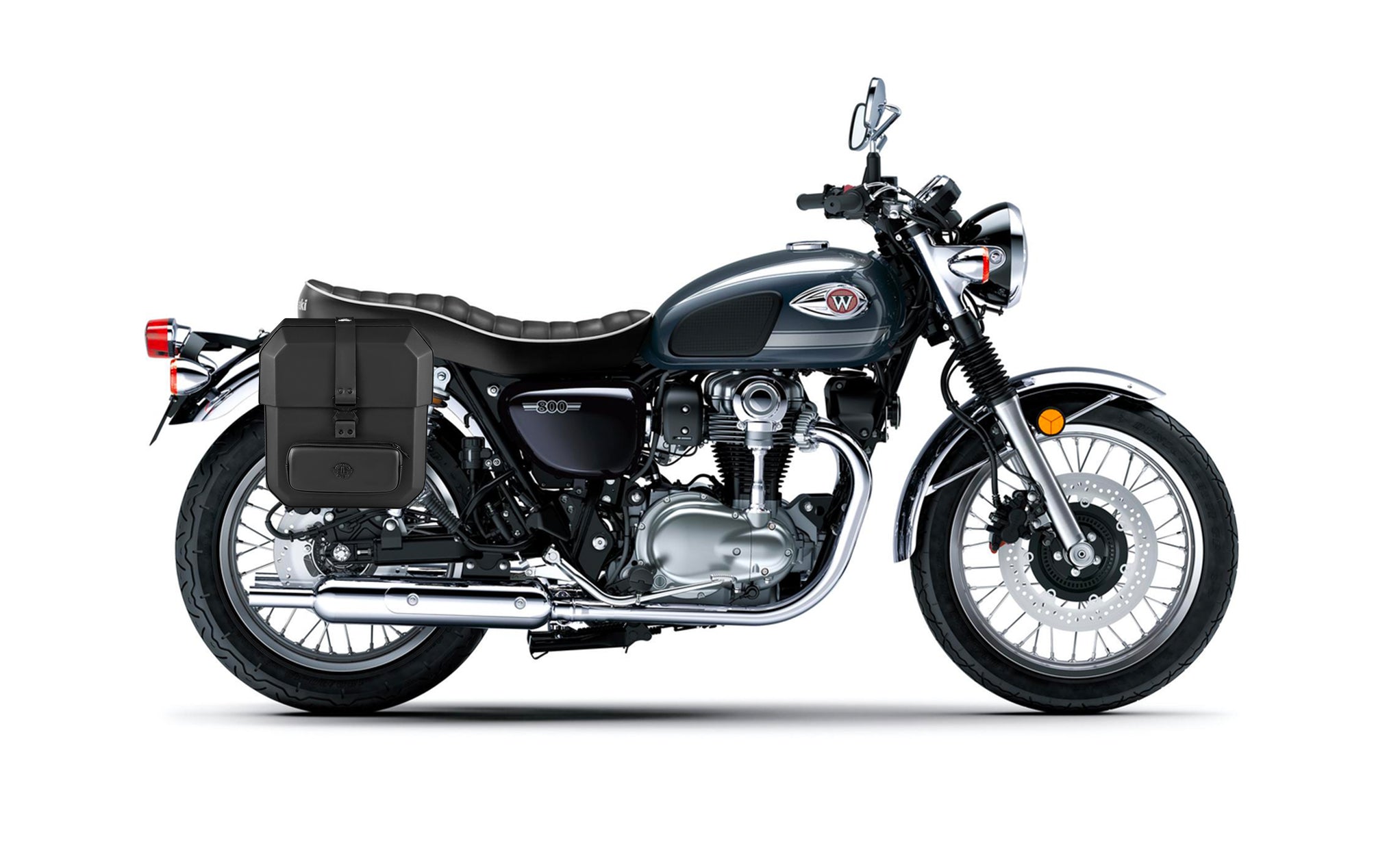 Viking 15L Outlaw Quick Mount Medium Kawasaki W800 Hard Solo Saddlebag Right Only Bag on Bike @expand