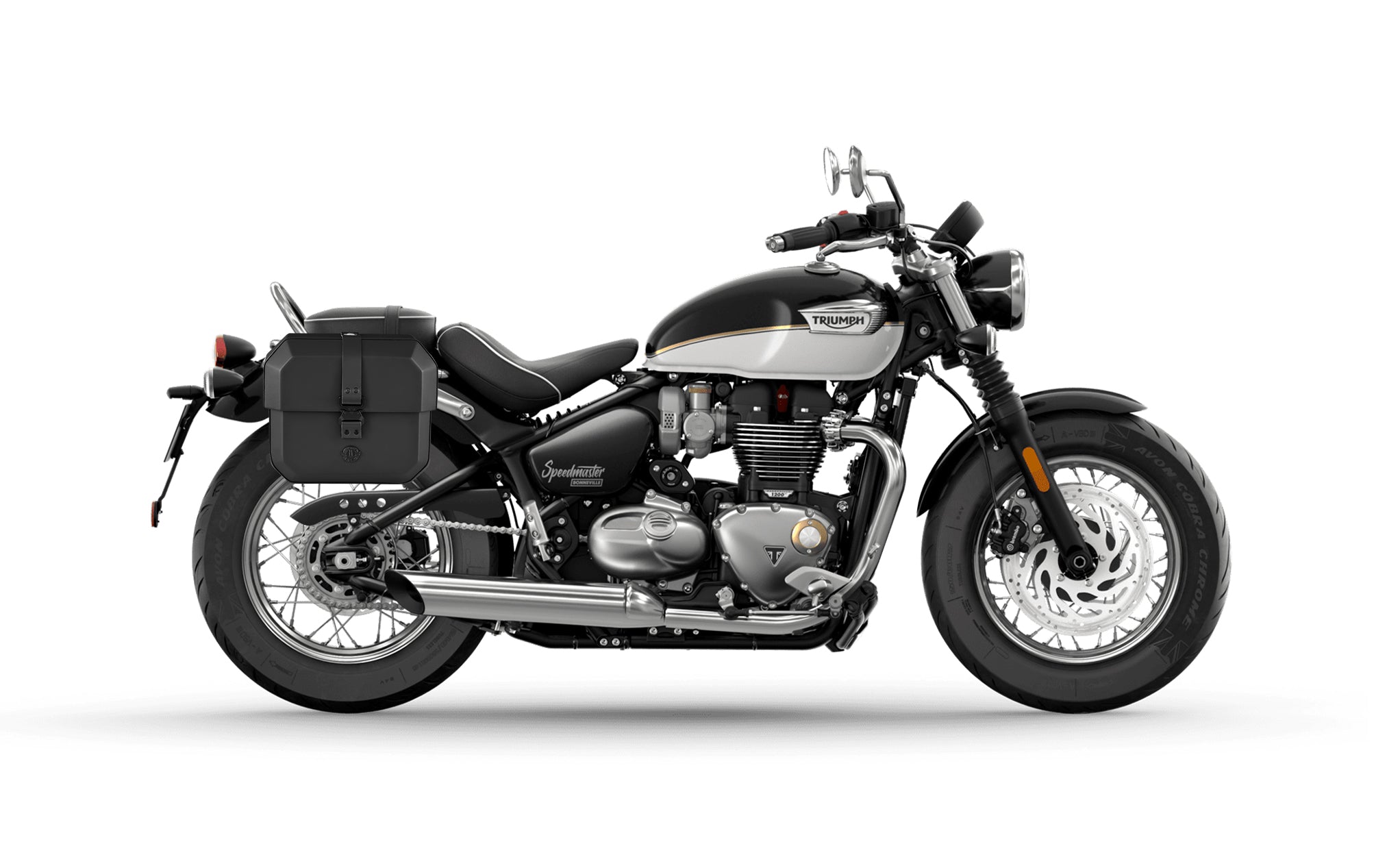 Viking 10L Outlaw Quick Mount Small Triumph Bonneville Speedmaster Hard Solo Saddlebag Right Only Bag on Bike @expand