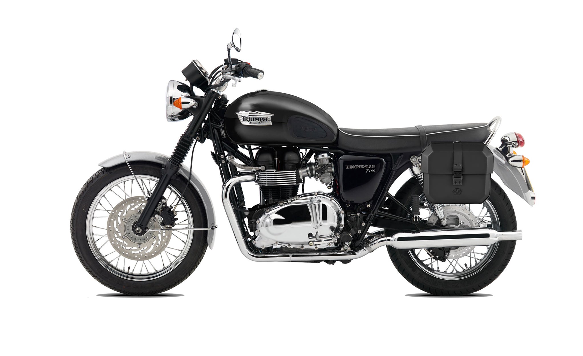 Viking Outlaw 10 Liters Small Quick Mount Triumph Bonneville T120 Hard Solo Saddlebag Left Only Bag on Bike @expand