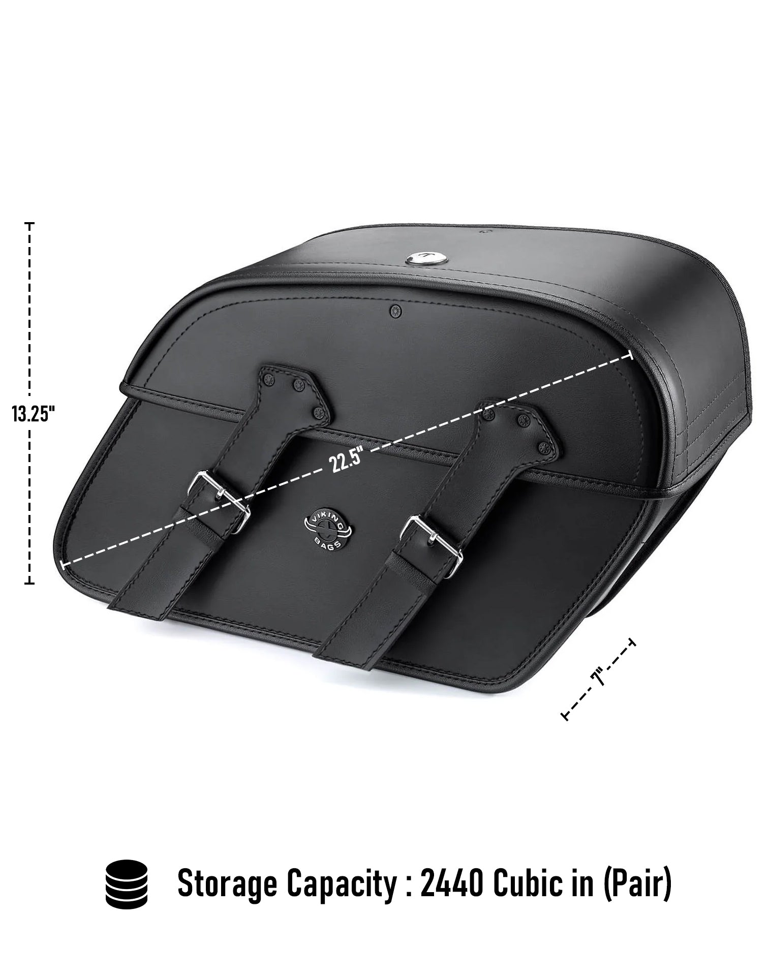 Black leather outlet saddlebags