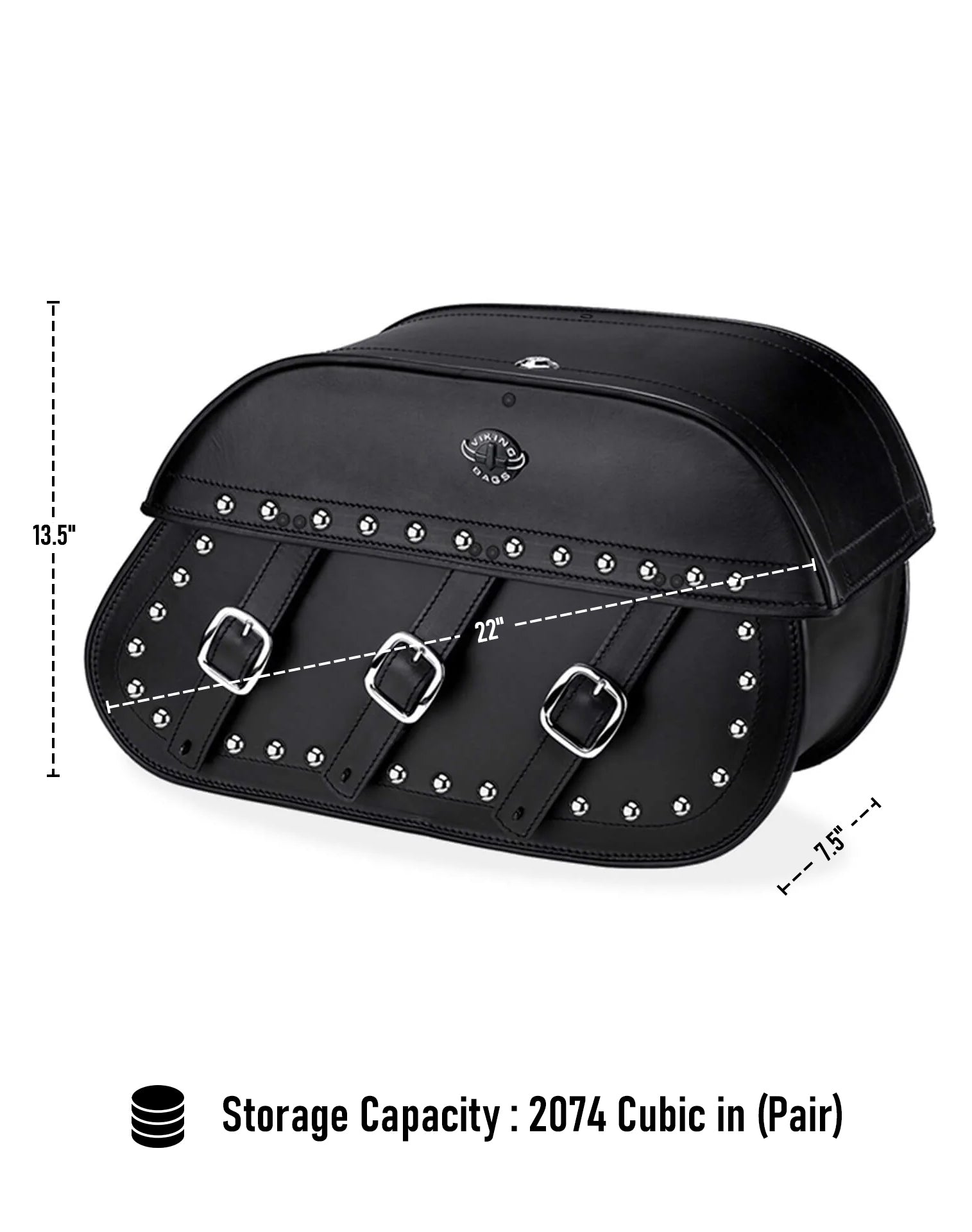 Viking Trianon Extra Large Indian Vintage Darkhorse Studded Leather Motorcycle Saddlebags Can Store Your Ridings Gears