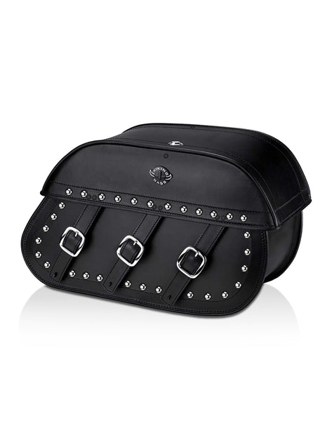 34L - Trianon Extra Large Yamaha Road Star S Midnight Studded Leather  Motorcycle Saddlebags