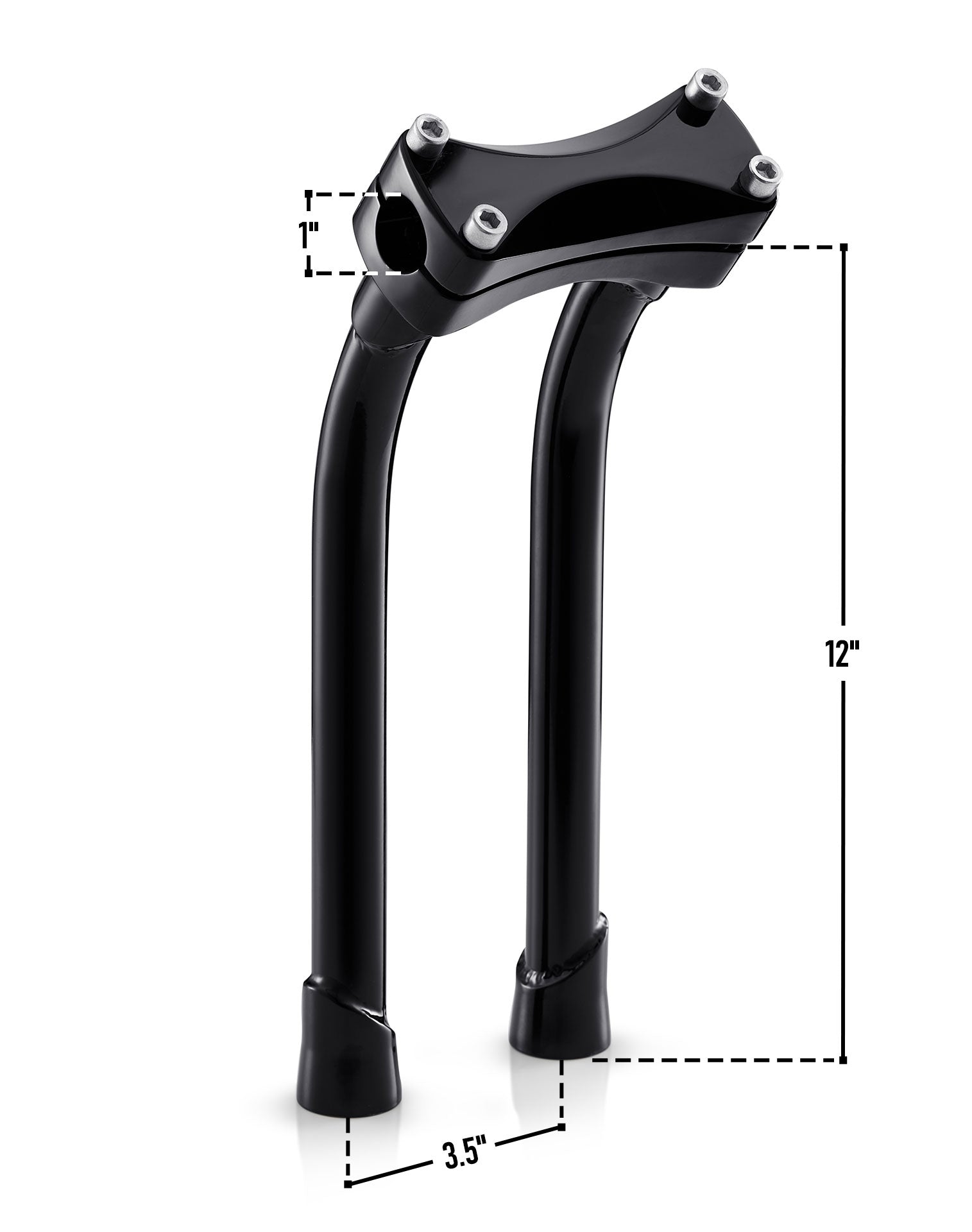 Viking Warlock 12" Pullback Handlebar Risers for Harley Dyna Street Bob FXDB/I Gloss Black Info View