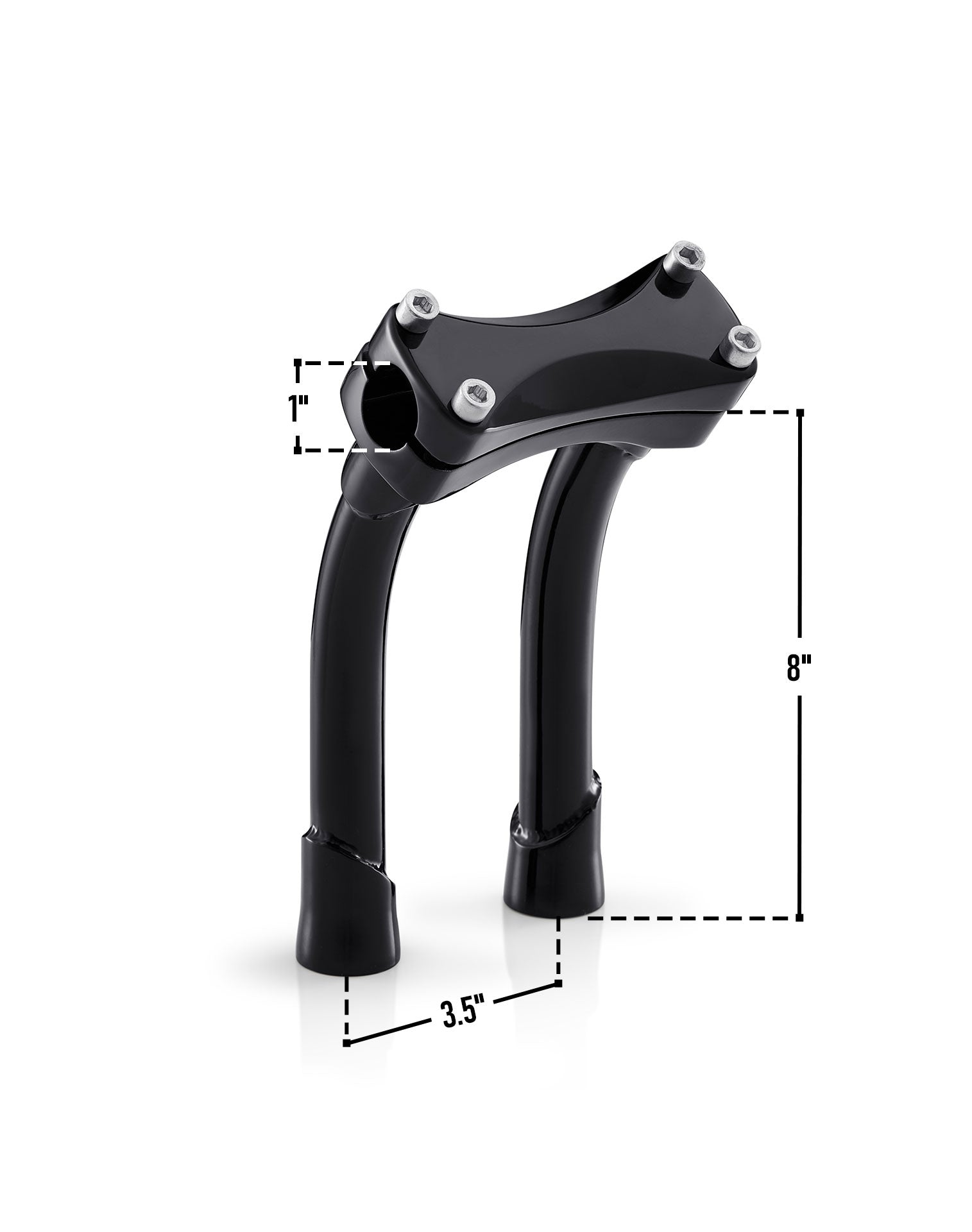 Viking Warlock 8" Pullback Handlebar Risers for Harley Dyna Low Rider FXDL/I Gloss Black Info View