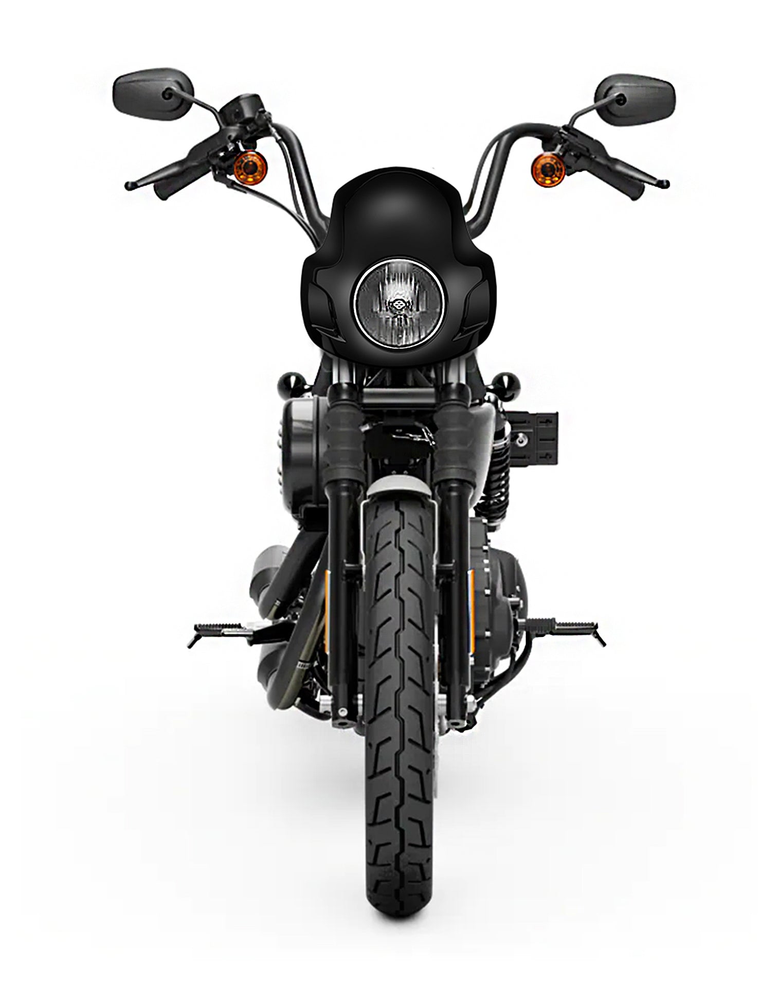 Viking Strider Sport Motorcycle Fairing For Harley Sportster Iron 1200 Gloss Black Fairing From Front